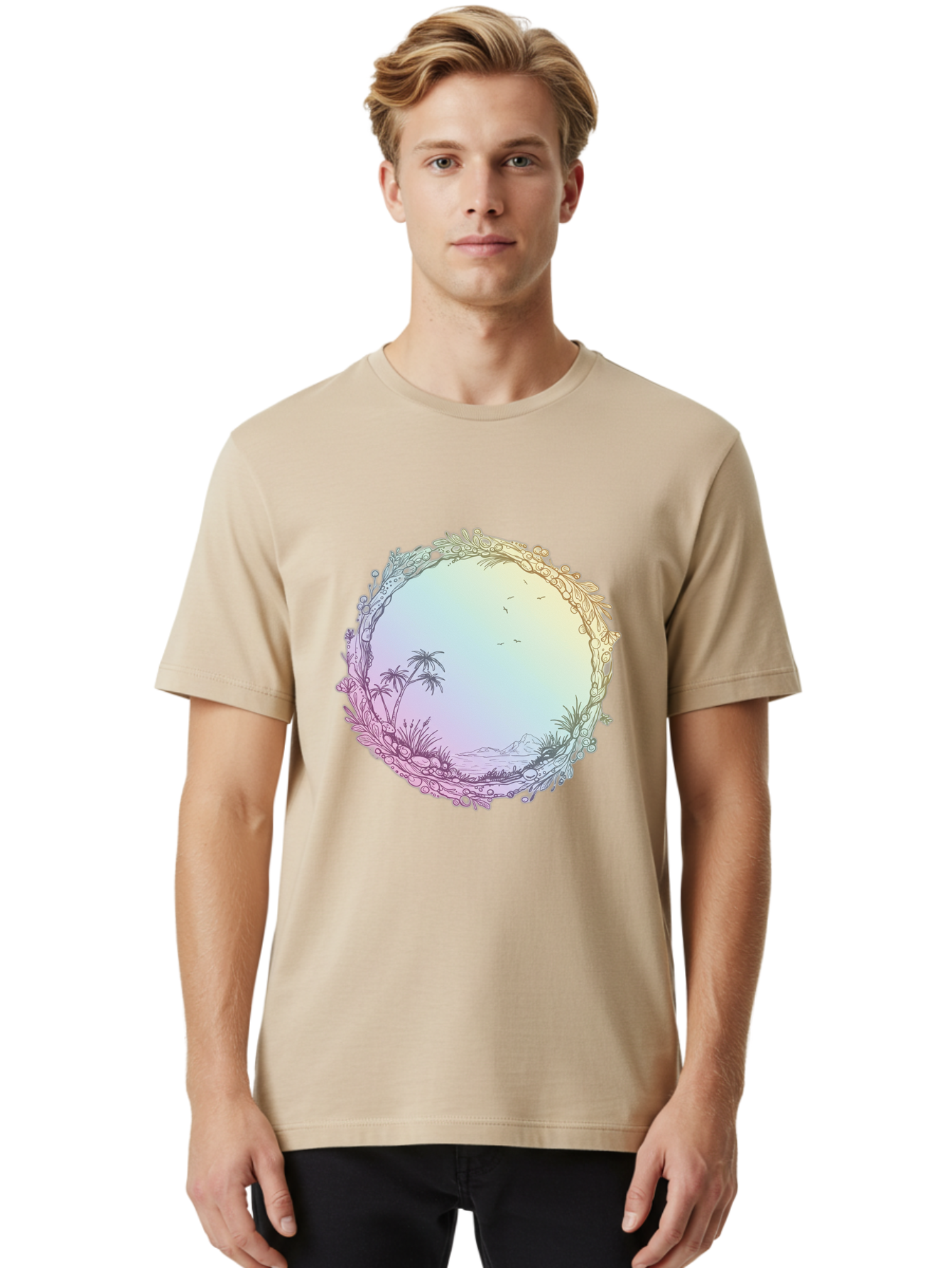 Tropical-Landscape Men'S Graphic Tee, 100% Cotton, Comfortable Casual Summer Wear, Machine Washable, Vintage Camera, Old Camera, Antique Camera, Black Camera, Classic Photography, Photography Equipment, Nostalgic Device, Film Camera, Baj280 24