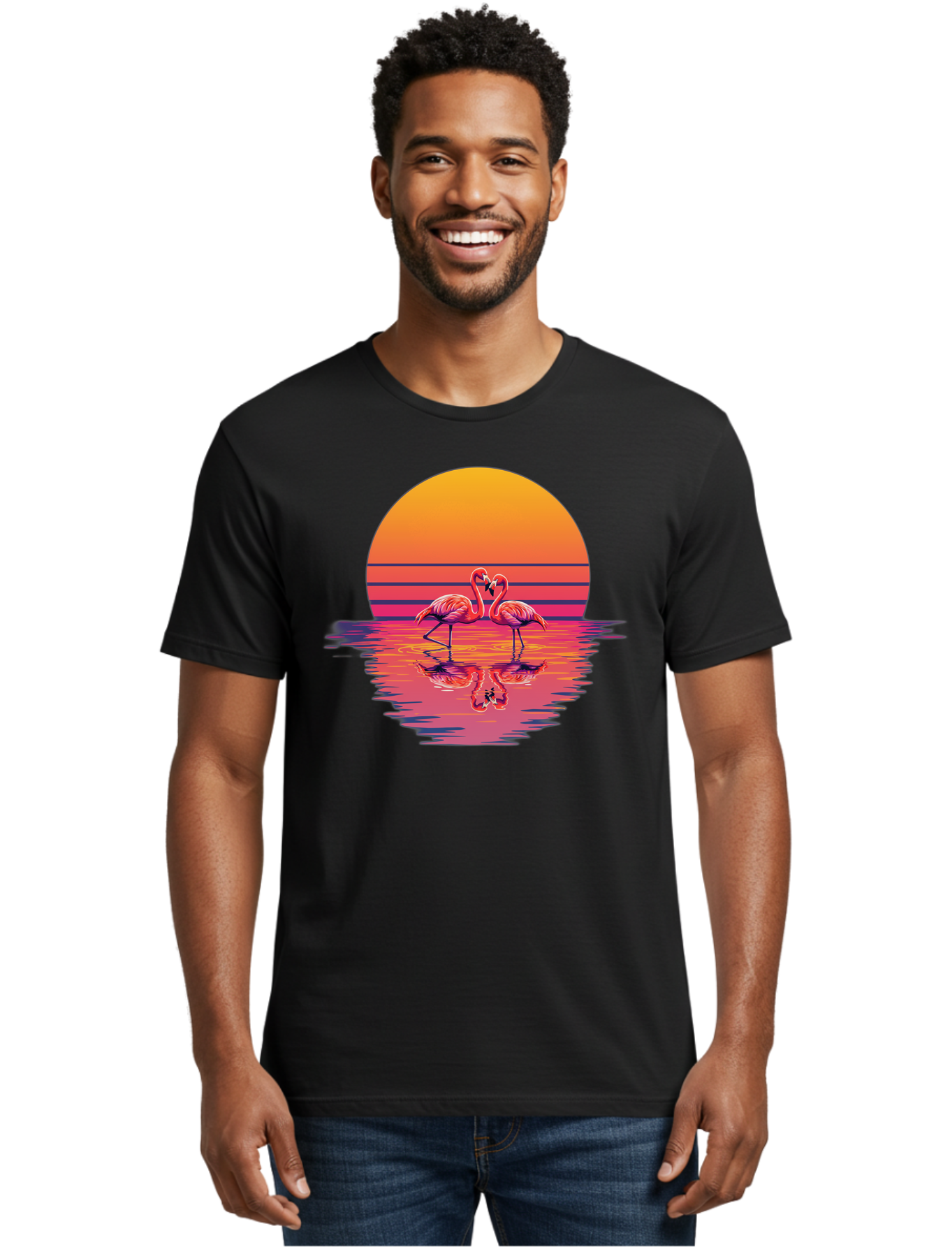 Two-Flamingos-2 Men'S Graphic Tee, 100% Cotton, Comfortable Casual Summer Wear, Machine Washable, Vintage Camera, Old Camera, Antique Camera, Black Camera, Classic Photography, Photography Equipment, Nostalgic Device, Film Camera, Camera Art Baj287 23