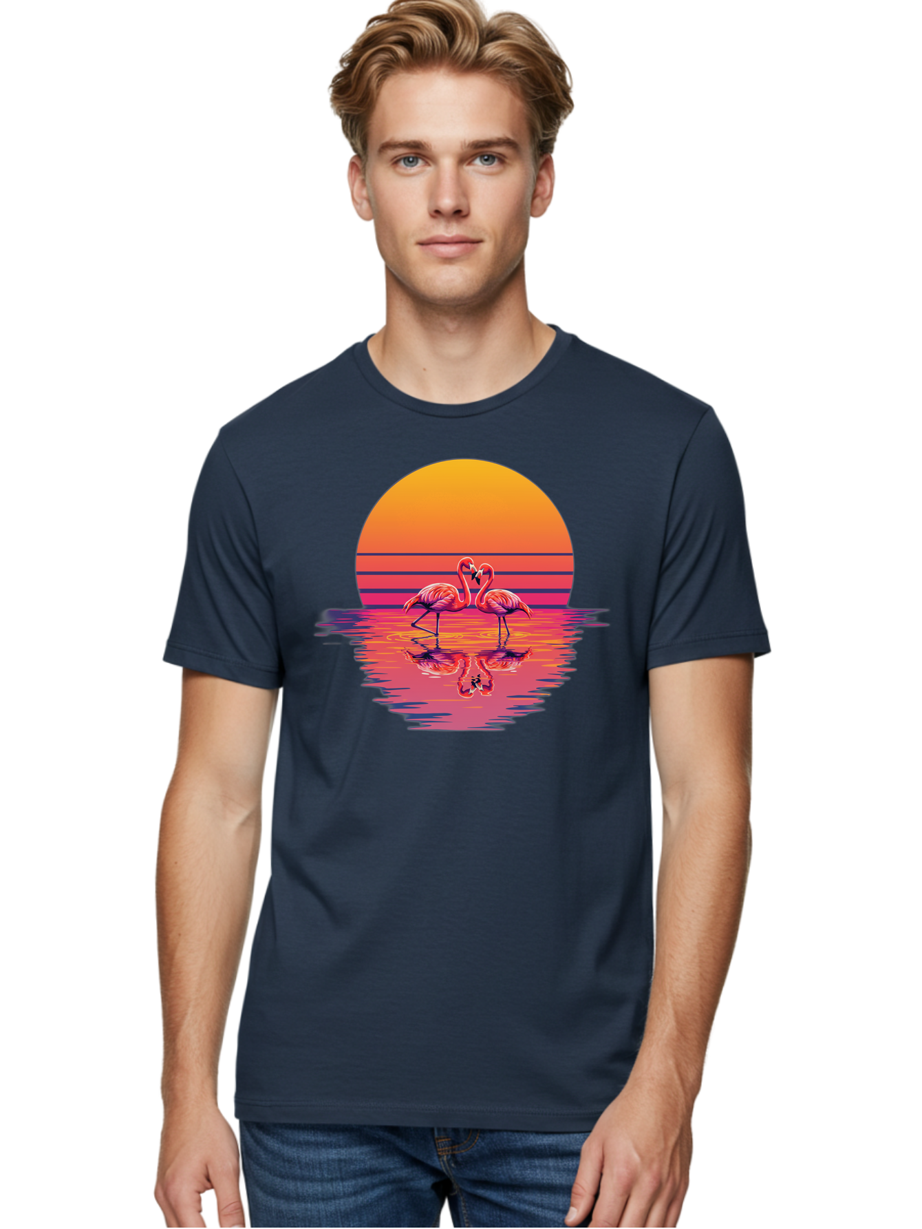 Two-Flamingos-2 Men'S Graphic Tee, 100% Cotton, Comfortable Casual Summer Wear, Machine Washable, Vintage Camera, Old Camera, Antique Camera, Black Camera, Classic Photography, Photography Equipment, Nostalgic Device, Film Camera, Camera Art Baj287 21