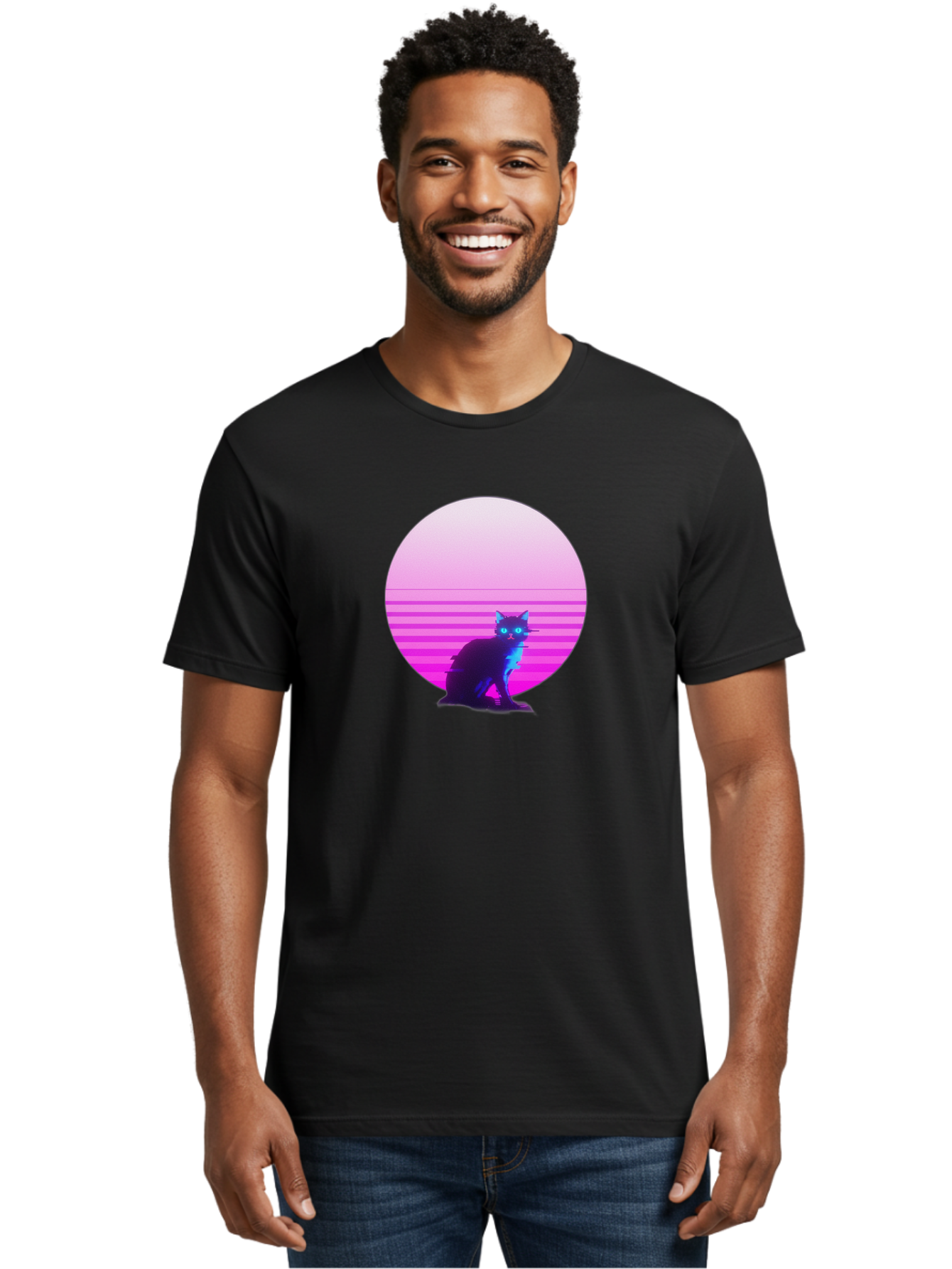 Vaporwave-Cat Men'S Graphic Tee, 100% Cotton, Comfortable Casual Summer Wear, Machine Washable, Vintage Camera, Old Camera, Antique Camera, Black Camera, Classic Photography, Photography Equipment, Nostalgic Device, Film Camera, Camera Art Baj290 18