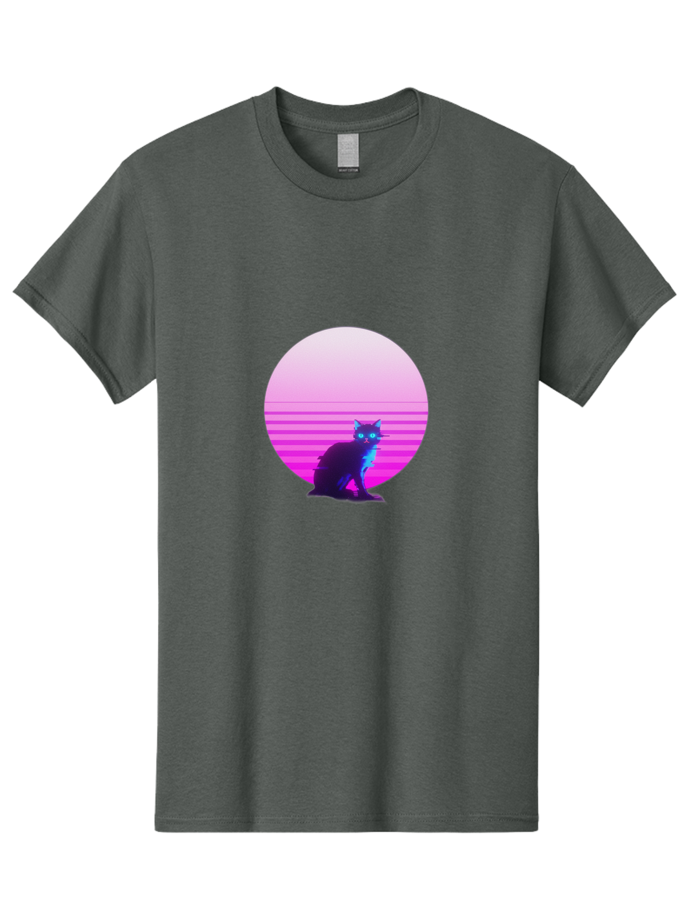 Vaporwave-Cat Men'S Graphic Tee, 100% Cotton, Comfortable Casual Summer Wear, Machine Washable, Vintage Camera, Old Camera, Antique Camera, Black Camera, Classic Photography, Photography Equipment, Nostalgic Device, Film Camera, Camera Art Baj290 2