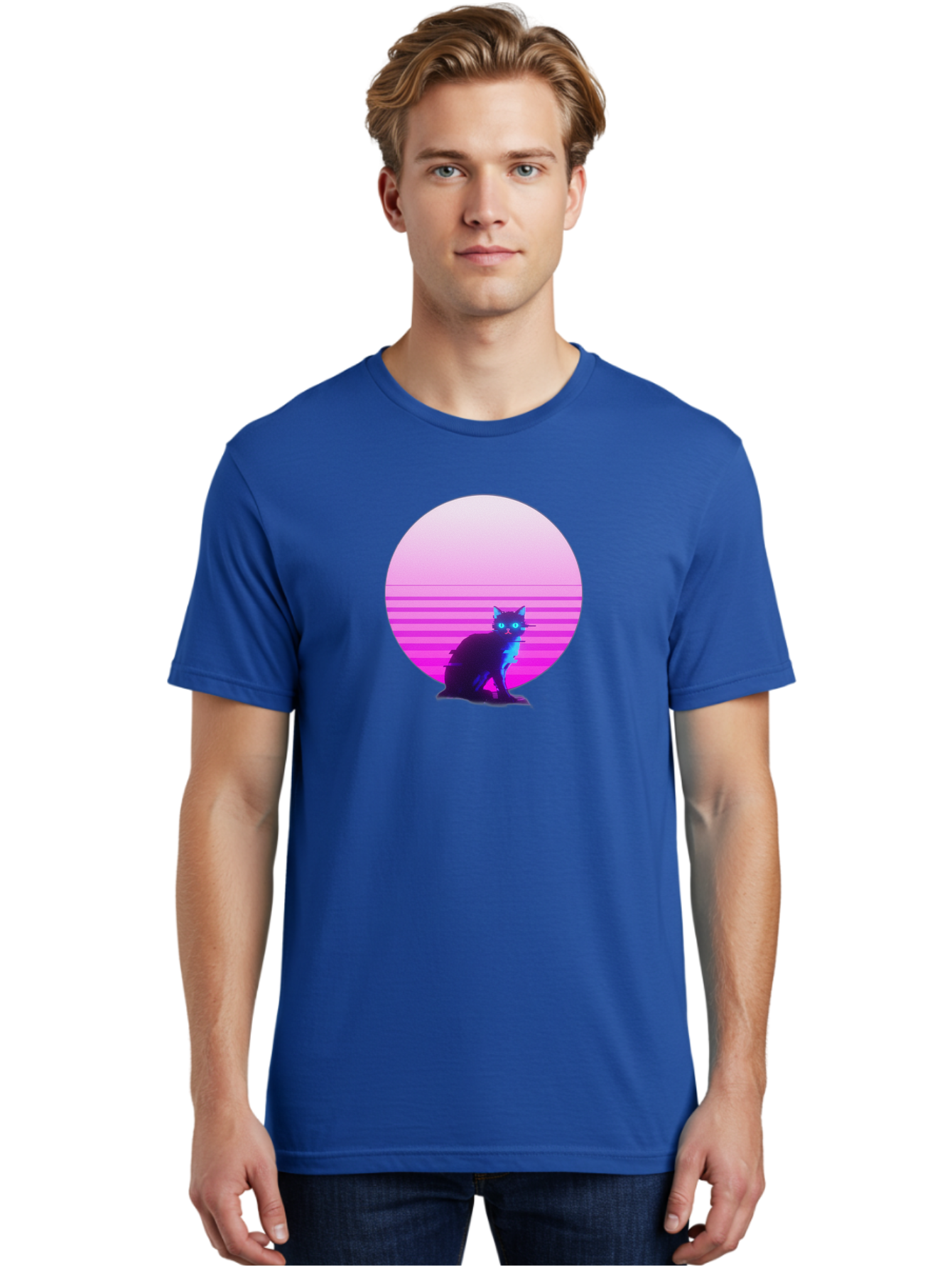 Vaporwave-Cat Men'S Graphic Tee, 100% Cotton, Comfortable Casual Summer Wear, Machine Washable, Vintage Camera, Old Camera, Antique Camera, Black Camera, Classic Photography, Photography Equipment, Nostalgic Device, Film Camera, Camera Art Baj290 25
