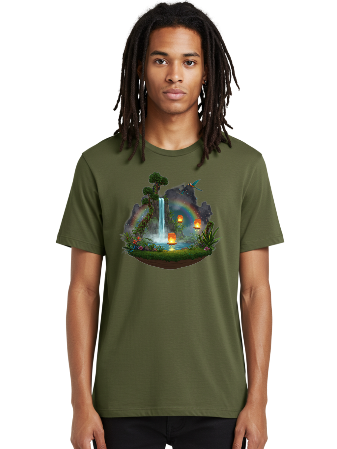 Waterfall-Scene Men'S Graphic Tee, 100% Cotton, Comfortable Casual Summer Wear, Machine Washable, Vintage Camera, Old Camera, Antique Camera, Black Camera, Classic Photography, Photography Equipment, Nostalgic Device, Film Camera, Camera Art Baj293 20