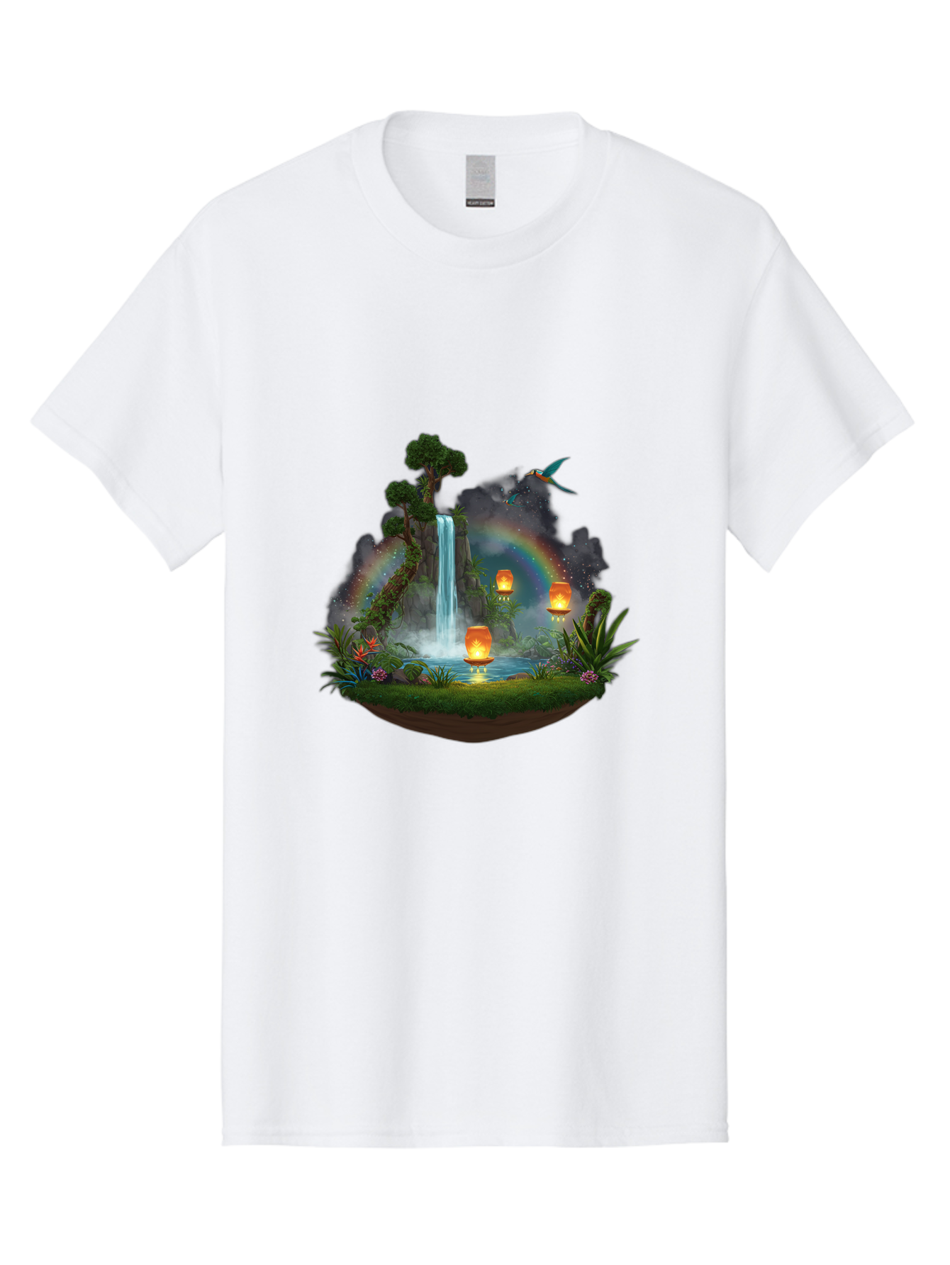 Waterfall-Scene Men'S Graphic Tee, 100% Cotton, Comfortable Casual Summer Wear, Machine Washable, Vintage Camera, Old Camera, Antique Camera, Black Camera, Classic Photography, Photography Equipment, Nostalgic Device, Film Camera, Camera Art Baj293 7