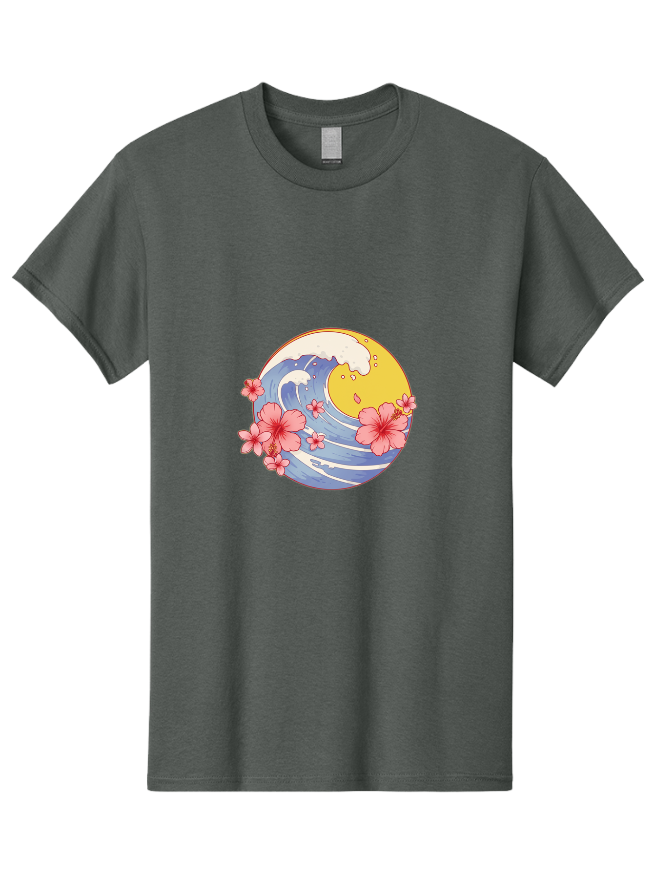 Wave-And-Cherry-Blossoms Men'S Graphic Tee, 100% Cotton, Comfortable Casual Summer Wear, Machine Washable, Vintage Camera, Old Camera, Antique Camera, Black Camera, Classic Photography, Photography Equipment, Nostalgic Device, Film Camera, Baj294 1