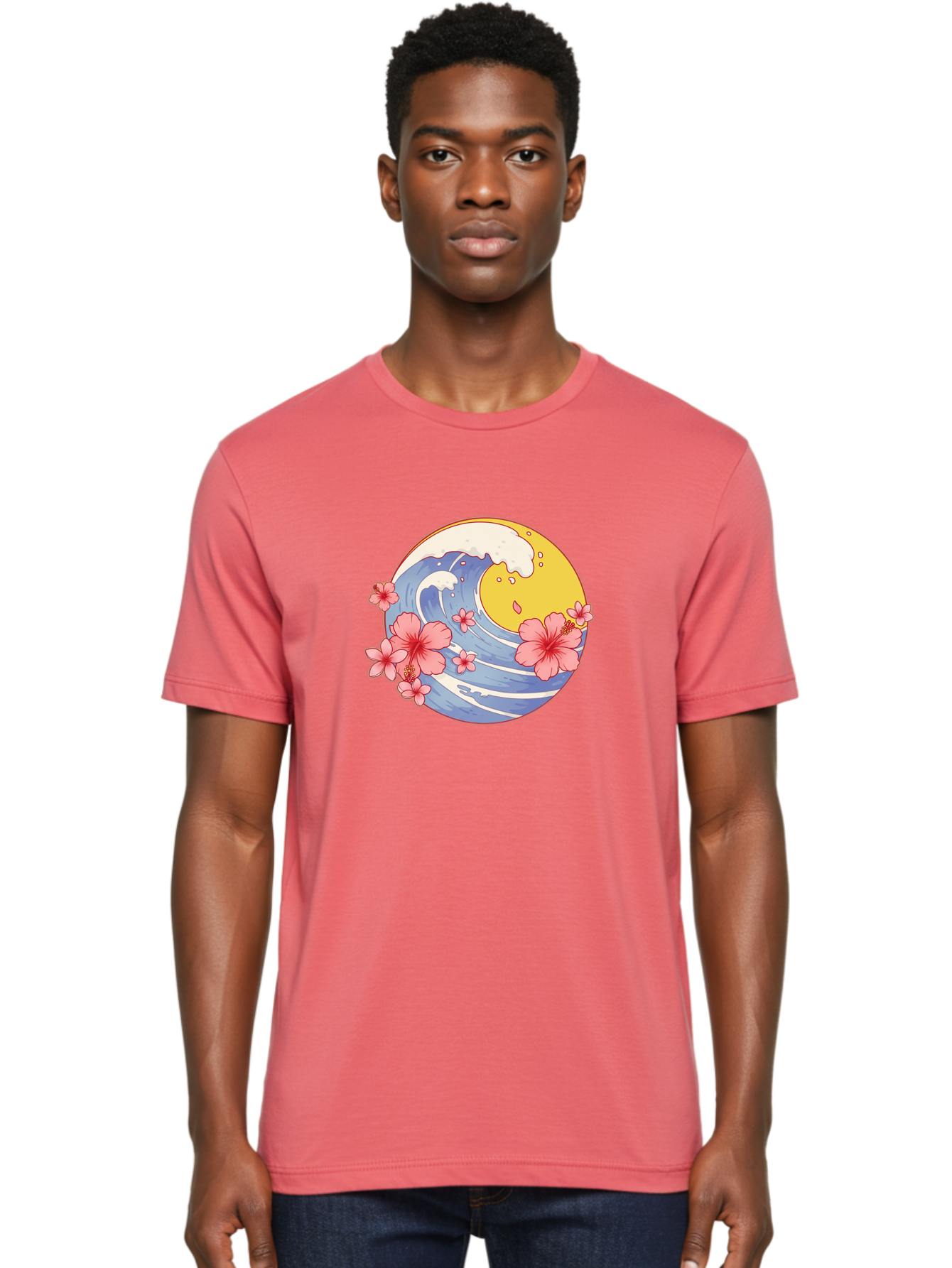 Wave-And-Cherry-Blossoms Men'S Graphic Tee, 100% Cotton, Comfortable Casual Summer Wear, Machine Washable, Vintage Camera, Old Camera, Antique Camera, Black Camera, Classic Photography, Photography Equipment, Nostalgic Device, Film Camera, Baj294 17
