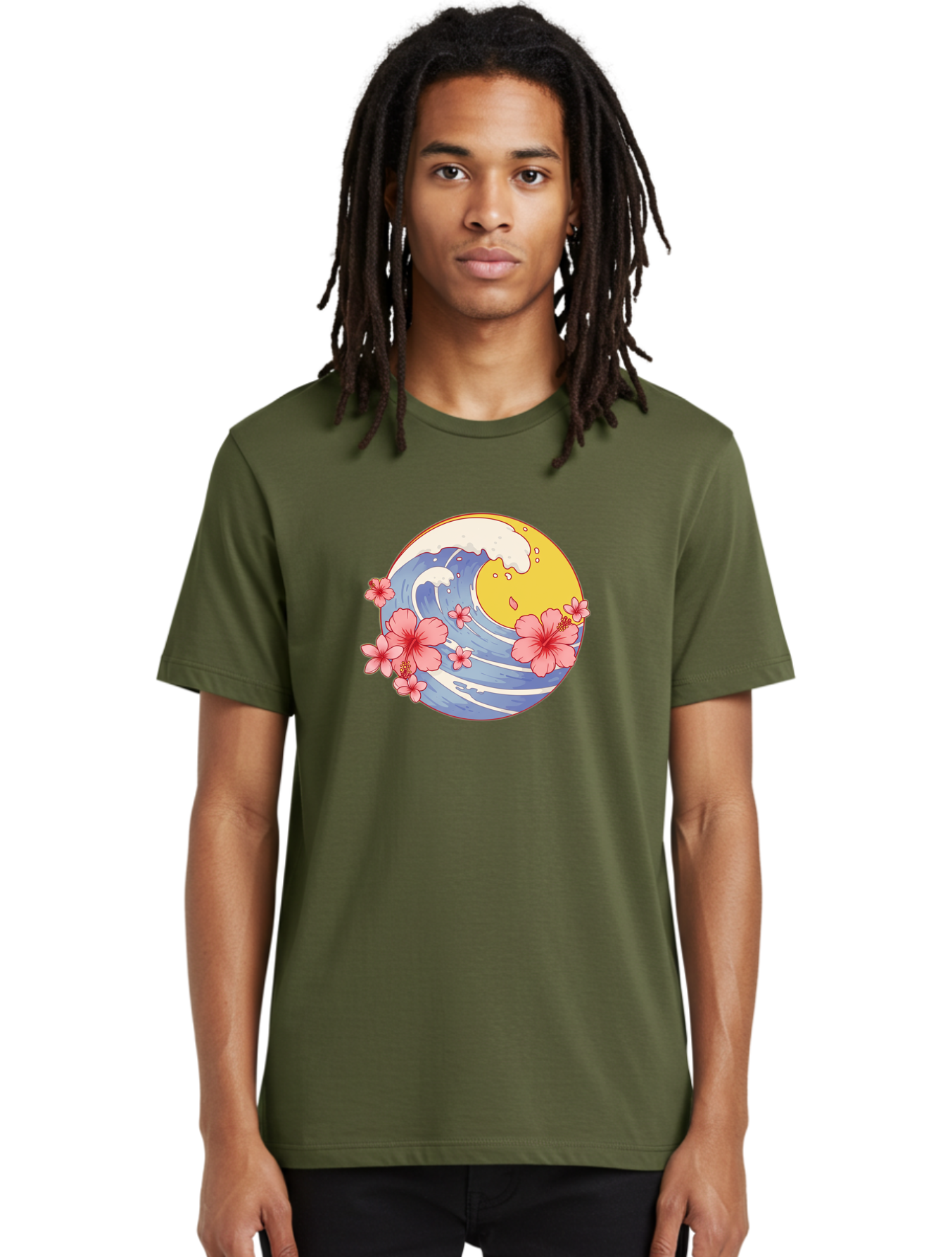 Wave-And-Cherry-Blossoms Men'S Graphic Tee, 100% Cotton, Comfortable Casual Summer Wear, Machine Washable, Vintage Camera, Old Camera, Antique Camera, Black Camera, Classic Photography, Photography Equipment, Nostalgic Device, Film Camera, Baj294 26