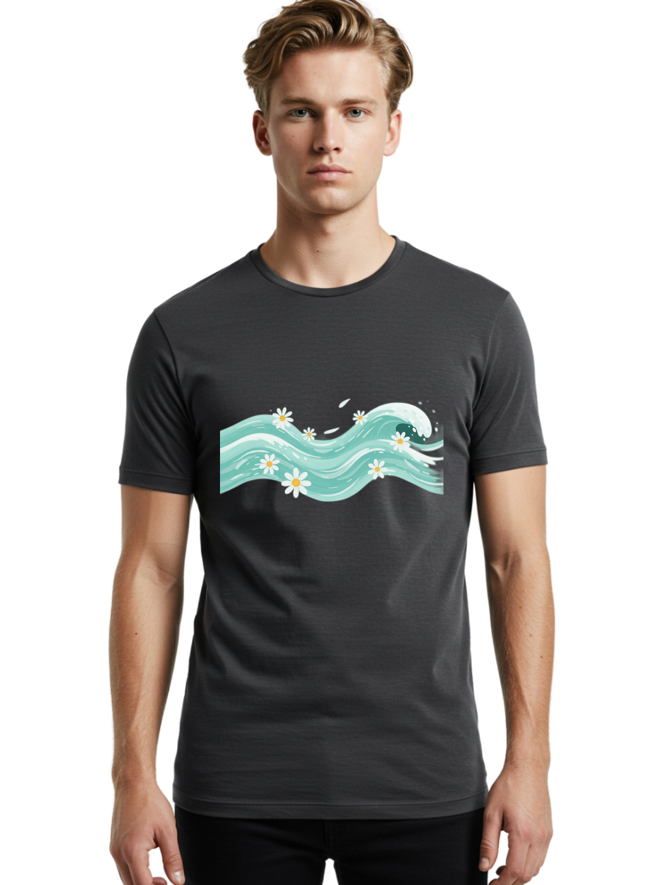 Waves-With-Daisies Men'S Graphic Tee, 100% Cotton, Comfortable Casual Summer Wear, Machine Washable, Vintage Camera, Old Camera, Antique Camera, Black Camera, Classic Photography, Photography Equipment, Nostalgic Device, Film Camera, Baj298 18