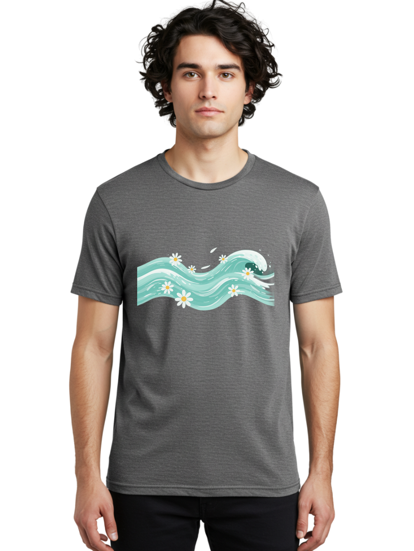 Waves-With-Daisies Men'S Graphic Tee, 100% Cotton, Comfortable Casual Summer Wear, Machine Washable, Vintage Camera, Old Camera, Antique Camera, Black Camera, Classic Photography, Photography Equipment, Nostalgic Device, Film Camera, Baj298 16