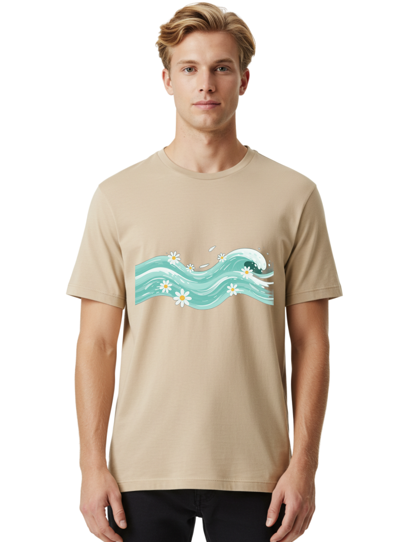 Waves-With-Daisies Men'S Graphic Tee, 100% Cotton, Comfortable Casual Summer Wear, Machine Washable, Vintage Camera, Old Camera, Antique Camera, Black Camera, Classic Photography, Photography Equipment, Nostalgic Device, Film Camera, Baj298 21