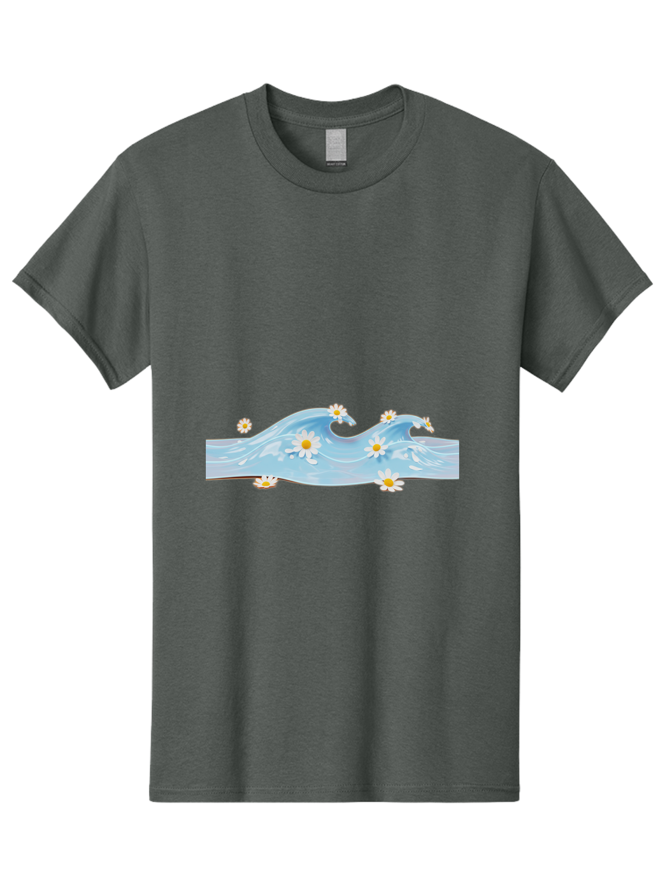 Wavy-Water-With-Daisies Men'S Graphic Tee, 100% Cotton, Comfortable Casual Summer Wear, Machine Washable, Vintage Camera, Old Camera, Antique Camera, Black Camera, Classic Photography, Photography Equipment, Nostalgic Device, Film Camera, Baj299 11