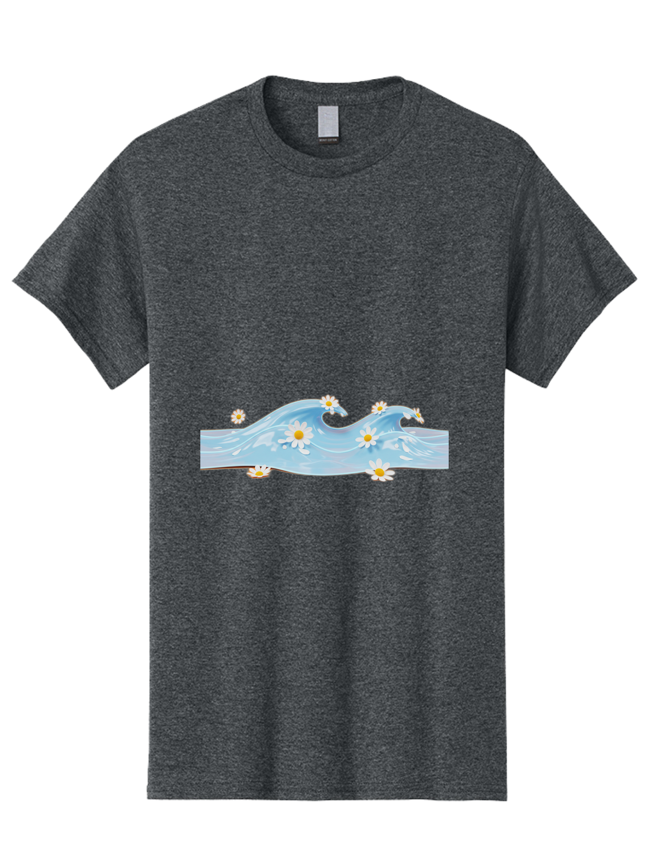 Wavy-Water-With-Daisies Men'S Graphic Tee, 100% Cotton, Comfortable Casual Summer Wear, Machine Washable, Vintage Camera, Old Camera, Antique Camera, Black Camera, Classic Photography, Photography Equipment, Nostalgic Device, Film Camera, Baj299 10