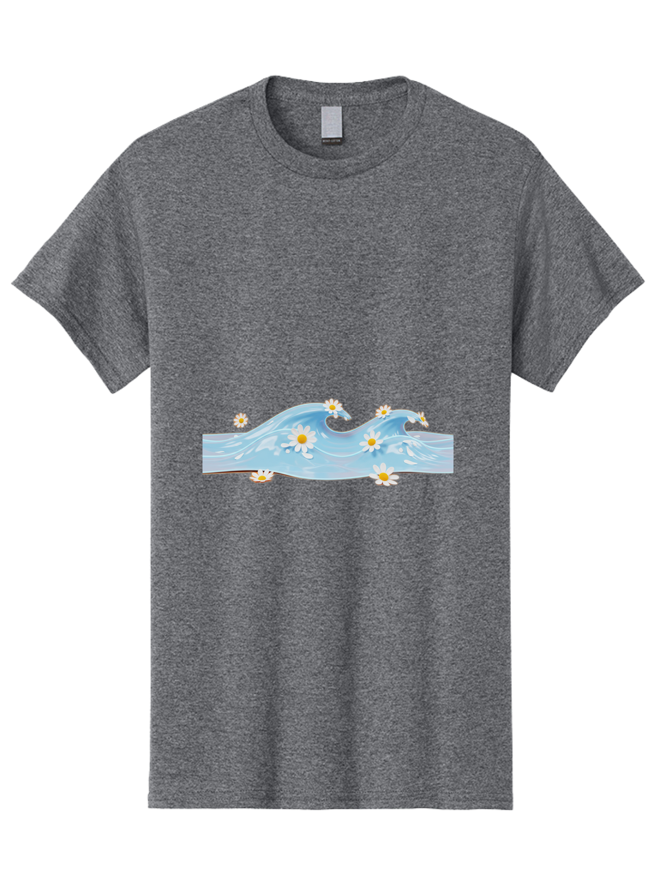 Wavy-Water-With-Daisies Men'S Graphic Tee, 100% Cotton, Comfortable Casual Summer Wear, Machine Washable, Vintage Camera, Old Camera, Antique Camera, Black Camera, Classic Photography, Photography Equipment, Nostalgic Device, Film Camera, Baj299 7