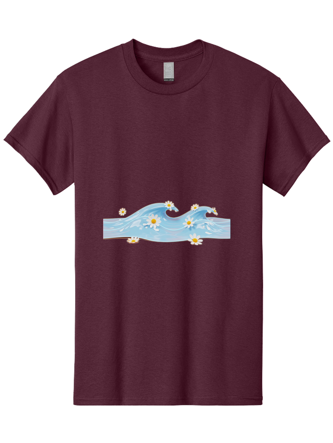 Wavy-Water-With-Daisies Men'S Graphic Tee, 100% Cotton, Comfortable Casual Summer Wear, Machine Washable, Vintage Camera, Old Camera, Antique Camera, Black Camera, Classic Photography, Photography Equipment, Nostalgic Device, Film Camera, Baj299 15