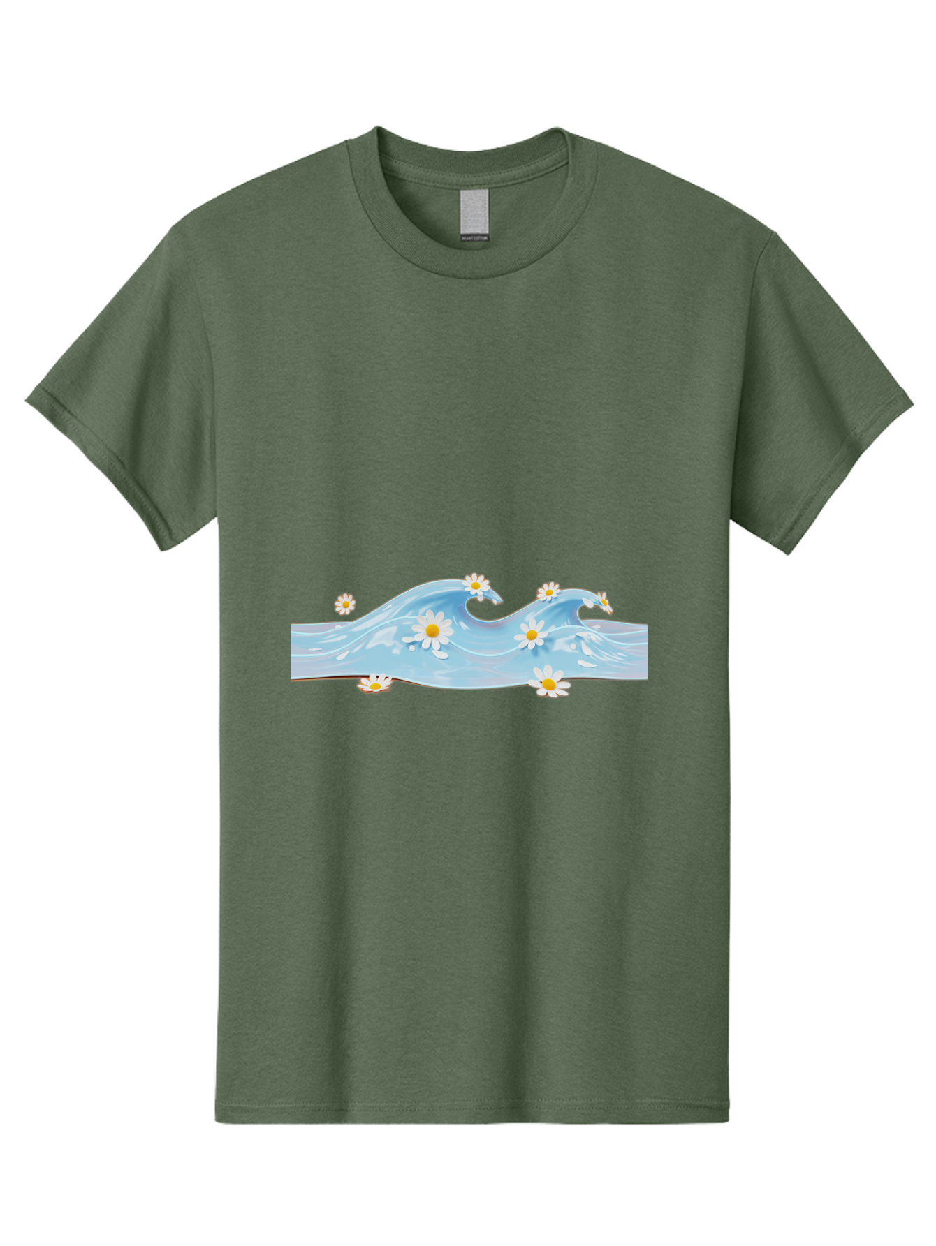 Wavy-Water-With-Daisies Men'S Graphic Tee, 100% Cotton, Comfortable Casual Summer Wear, Machine Washable, Vintage Camera, Old Camera, Antique Camera, Black Camera, Classic Photography, Photography Equipment, Nostalgic Device, Film Camera, Baj299 13