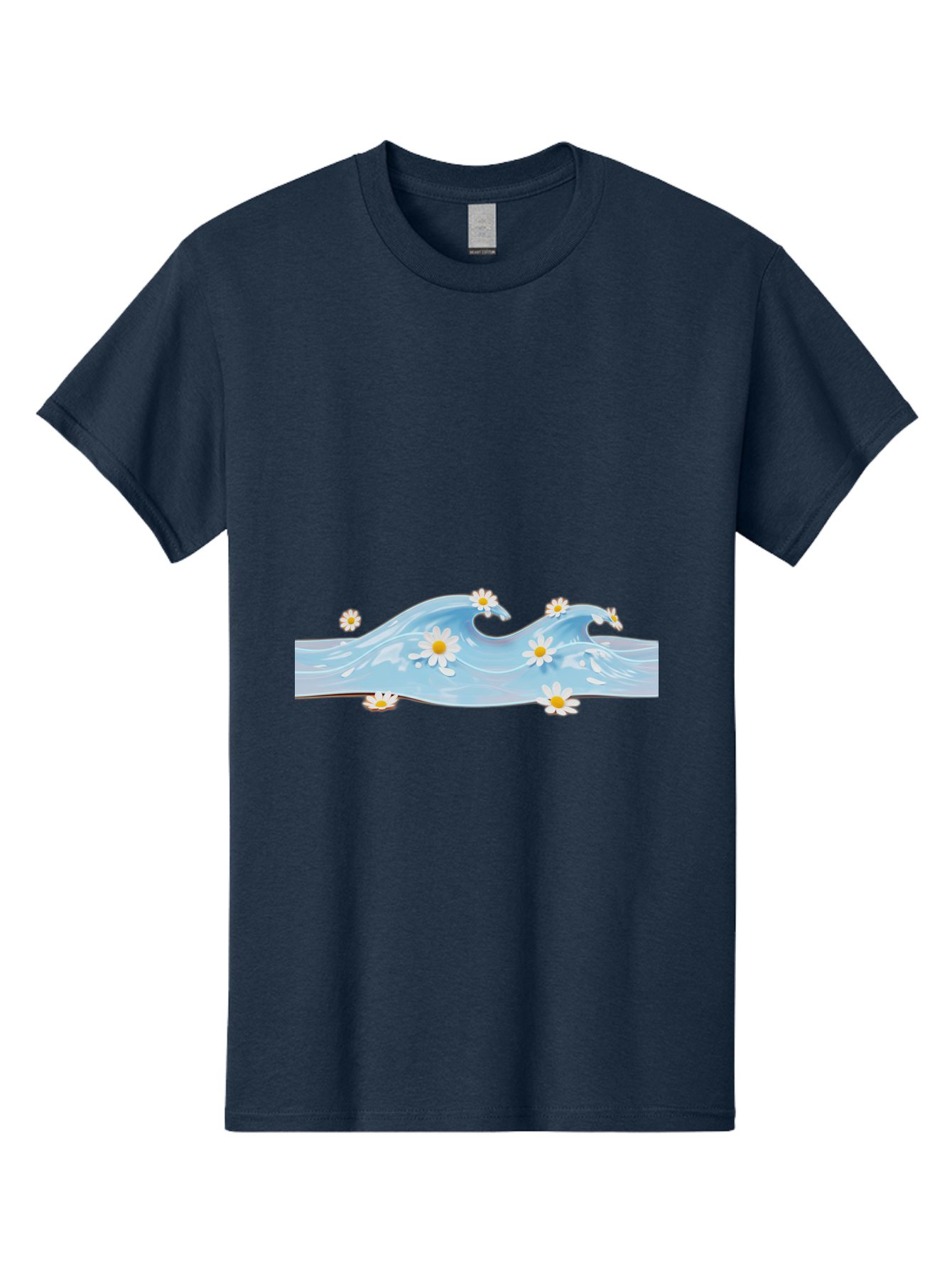 Wavy-Water-With-Daisies Men'S Graphic Tee, 100% Cotton, Comfortable Casual Summer Wear, Machine Washable, Vintage Camera, Old Camera, Antique Camera, Black Camera, Classic Photography, Photography Equipment, Nostalgic Device, Film Camera, Baj299 5