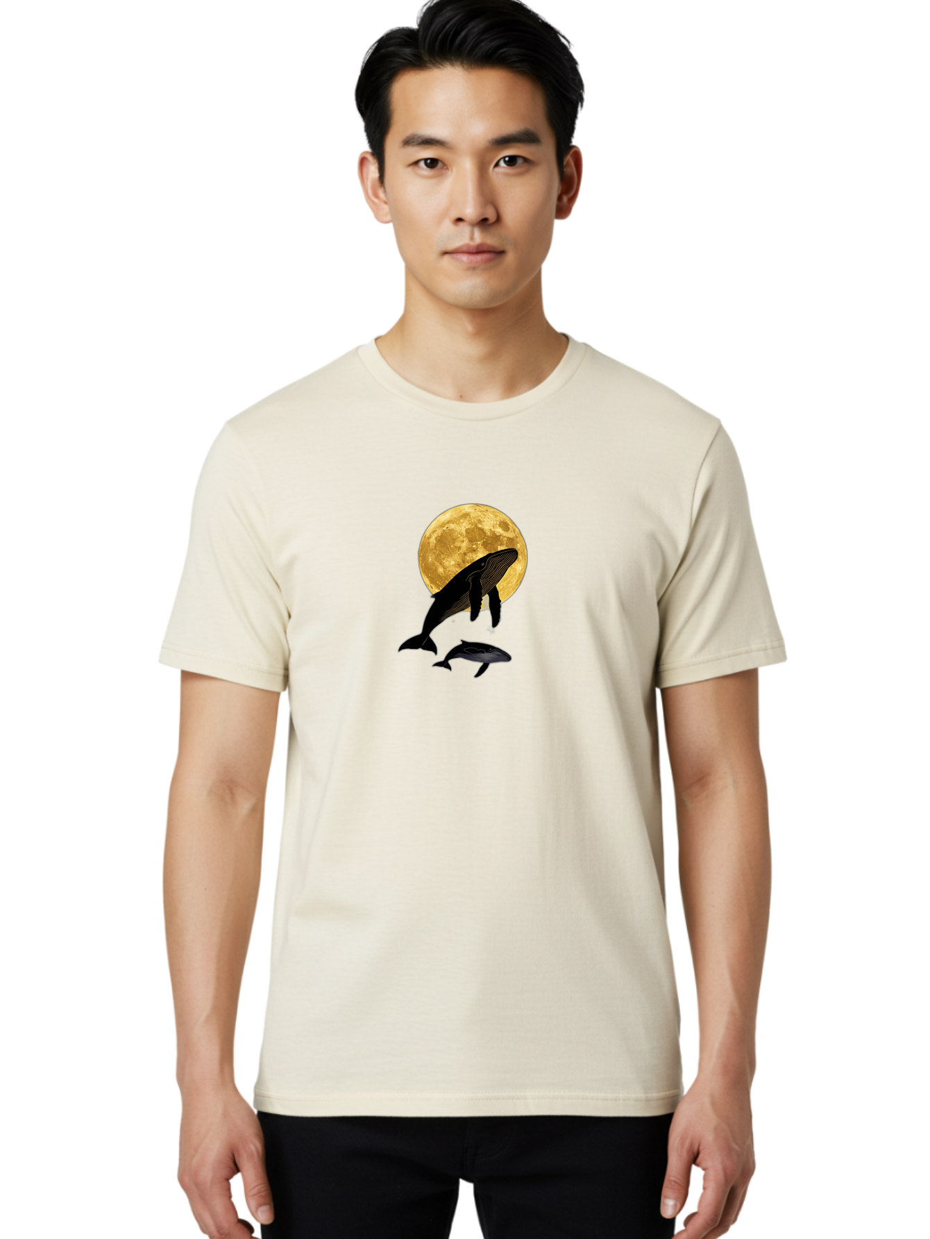 Whales-And-Moon-2 Men'S Graphic Tee, 100% Cotton, Comfortable Casual Summer Wear, Machine Washable, Vintage Camera, Old Camera, Antique Camera, Black Camera, Classic Photography, Photography Equipment, Nostalgic Device, Film Camera, Camera Art Baj304 19