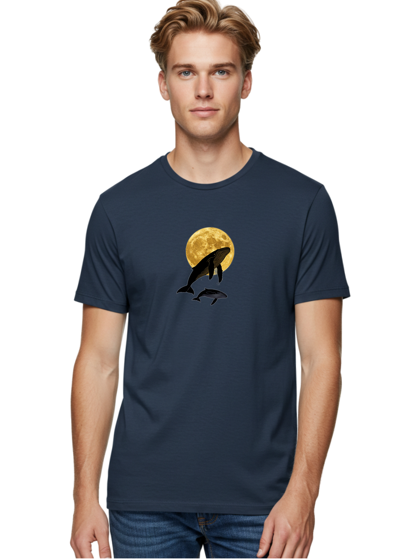 Whales-And-Moon-2 Men'S Graphic Tee, 100% Cotton, Comfortable Casual Summer Wear, Machine Washable, Vintage Camera, Old Camera, Antique Camera, Black Camera, Classic Photography, Photography Equipment, Nostalgic Device, Film Camera, Camera Art Baj304 18