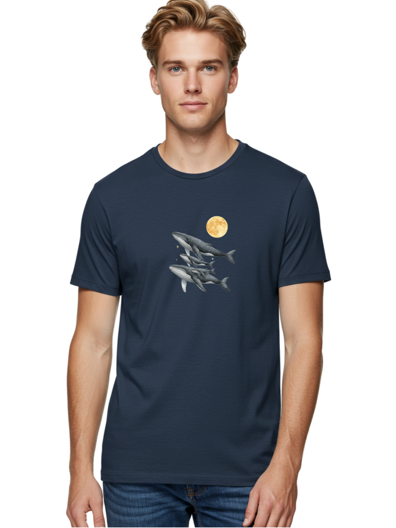 Whales-Under-Full-Moon Men'S Graphic Tee, 100% Cotton, Comfortable Casual Summer Wear, Machine Washable, Vintage Camera, Old Camera, Antique Camera, Black Camera, Classic Photography, Photography Equipment, Nostalgic Device, Film Camera, Baj306 19