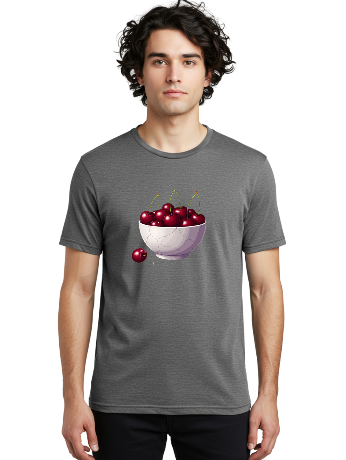 White-Bowl-Of-Cherries Men'S Graphic Tee, 100% Cotton, Comfortable Casual Summer Wear, Machine Washable, Vintage Camera, Old Camera, Antique Camera, Black Camera, Classic Photography, Photography Equipment, Nostalgic Device, Film Camera, Baj308 20