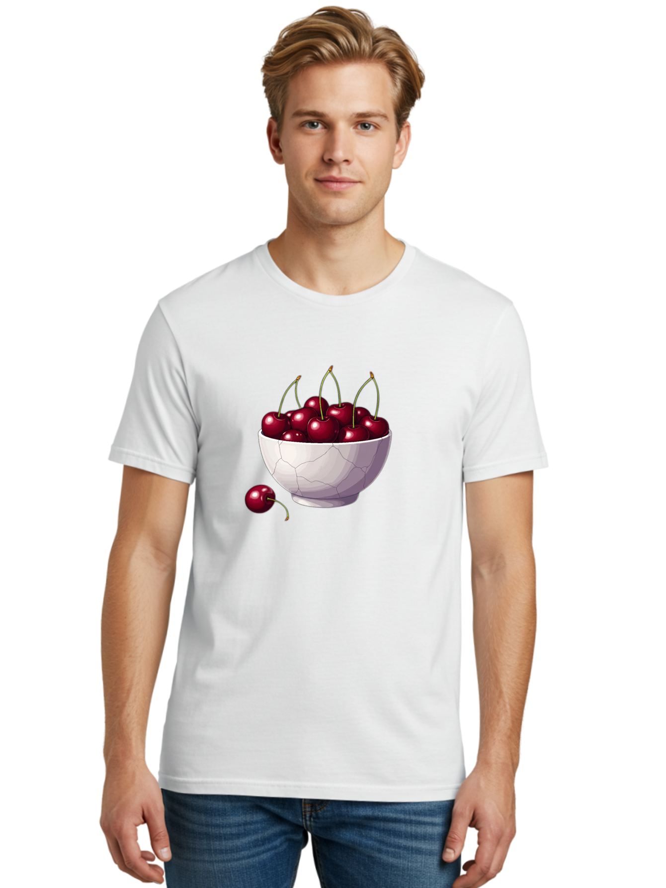 White-Bowl-Of-Cherries Men'S Graphic Tee, 100% Cotton, Comfortable Casual Summer Wear, Machine Washable, Vintage Camera, Old Camera, Antique Camera, Black Camera, Classic Photography, Photography Equipment, Nostalgic Device, Film Camera, Baj308 23