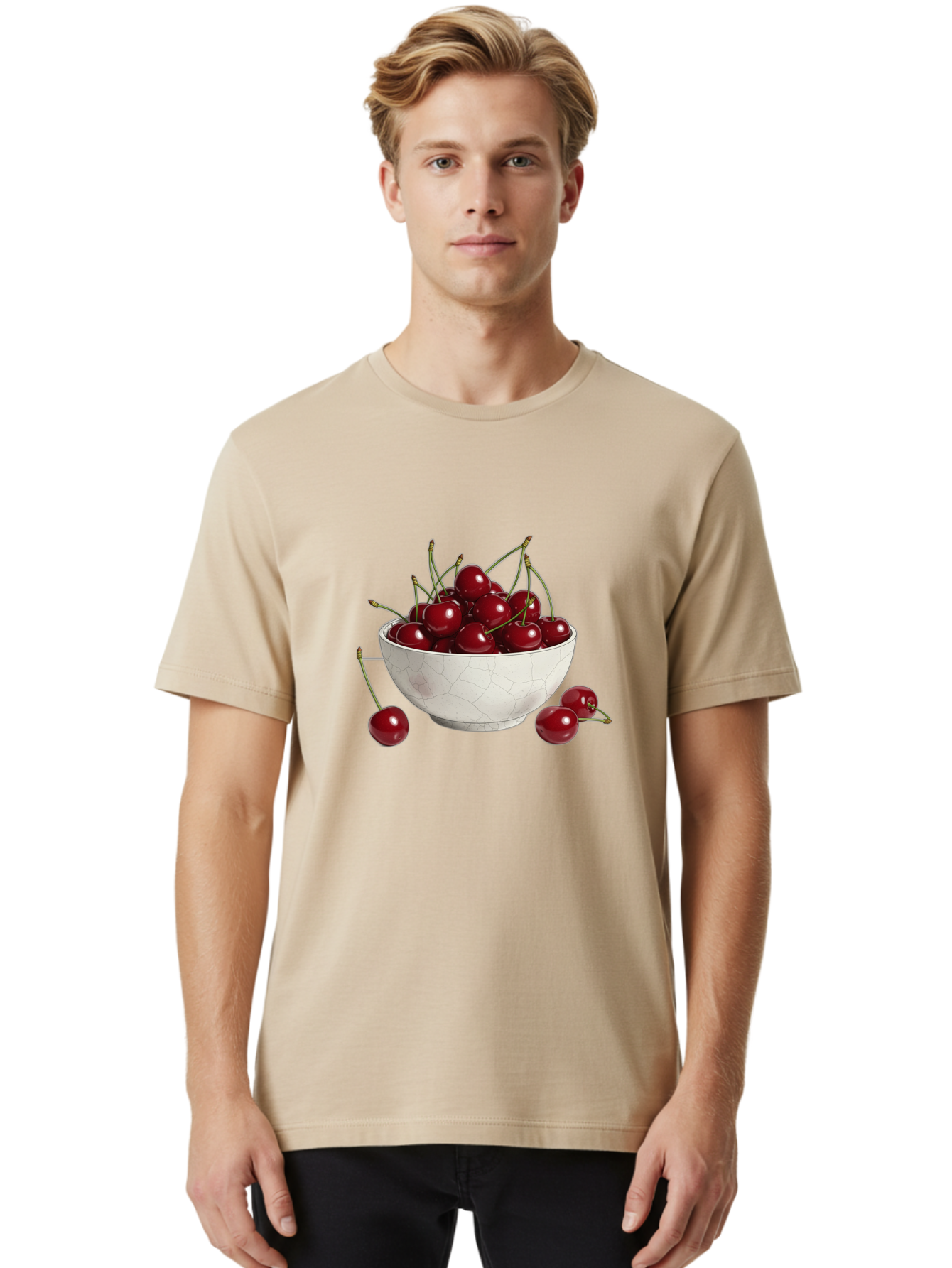 White-Bowl-With-Cherries Men'S Graphic Tee, 100% Cotton, Comfortable Casual Summer Wear, Machine Washable, Vintage Camera, Old Camera, Antique Camera, Black Camera, Classic Photography, Photography Equipment, Nostalgic Device, Film Camera, Baj309 25