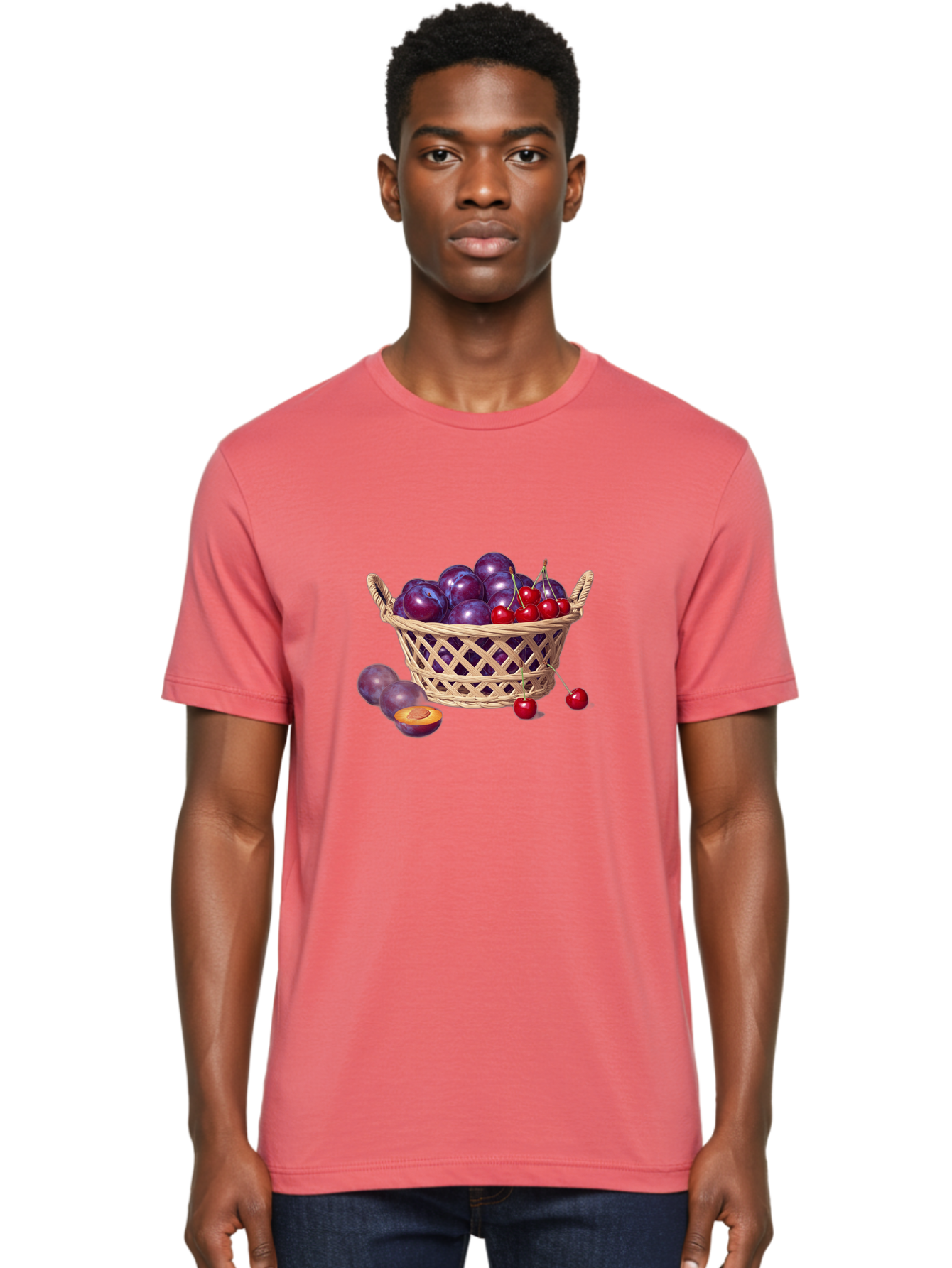 Wicker-Basket-Of-Plums-And-Cherries Men'S Graphic Tee, 100% Cotton, Comfortable Casual Summer Wear, Machine Washable, Vintage Camera, Old Camera, Antique Camera, Black Camera, Classic Photography, Photography Equipment, Nostalgic Device, Baj311 27
