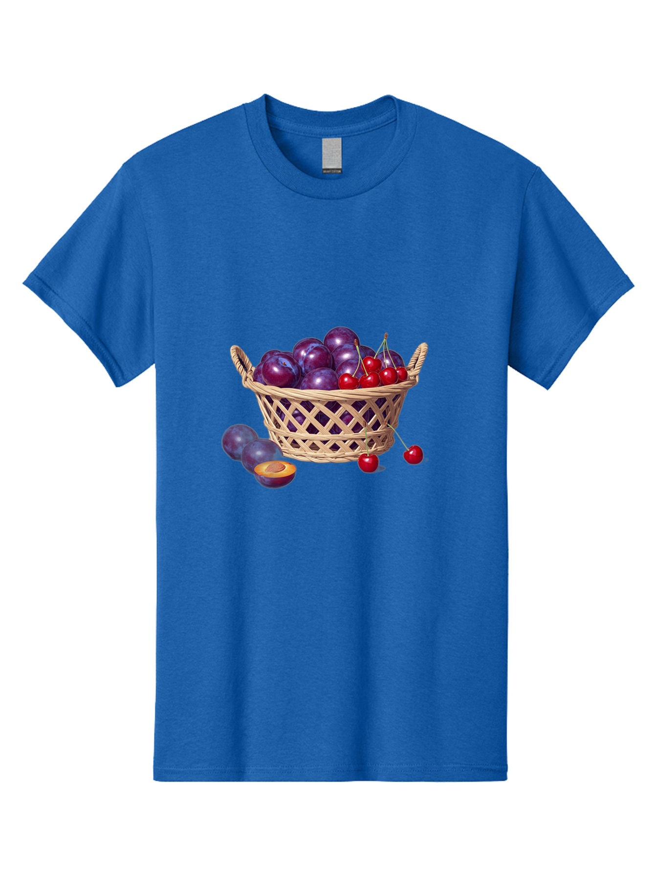 Wicker-Basket-Of-Plums-And-Cherries Men'S Graphic Tee, 100% Cotton, Comfortable Casual Summer Wear, Machine Washable, Vintage Camera, Old Camera, Antique Camera, Black Camera, Classic Photography, Photography Equipment, Nostalgic Device, Baj311 1
