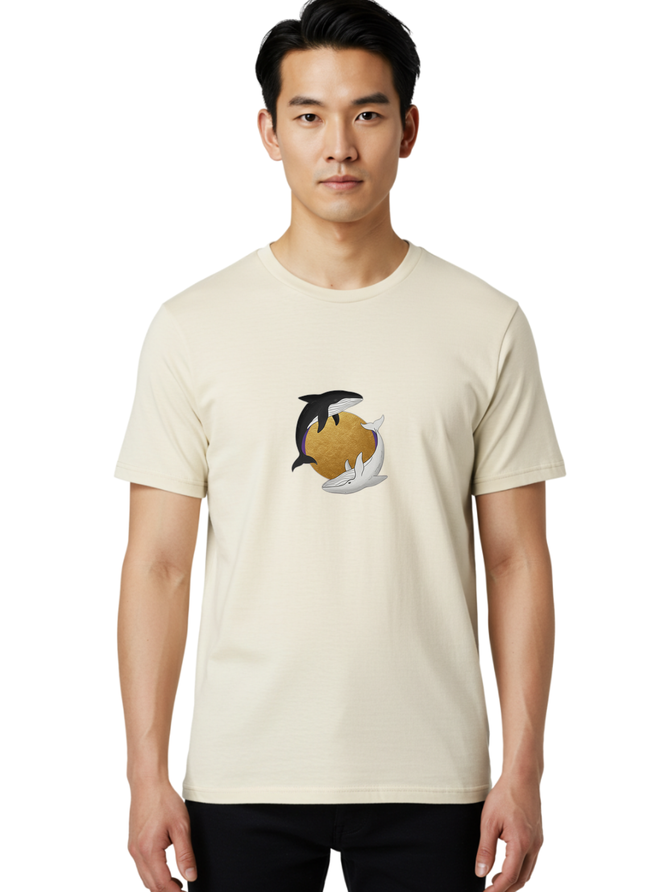Yin-Yang-Whales Men'S Graphic Tee, 100% Cotton, Comfortable Casual Summer Wear, Machine Washable, Vintage Camera, Old Camera, Antique Camera, Black Camera, Classic Photography, Photography Equipment, Nostalgic Device, Film Camera, Camera Art Baj318 23