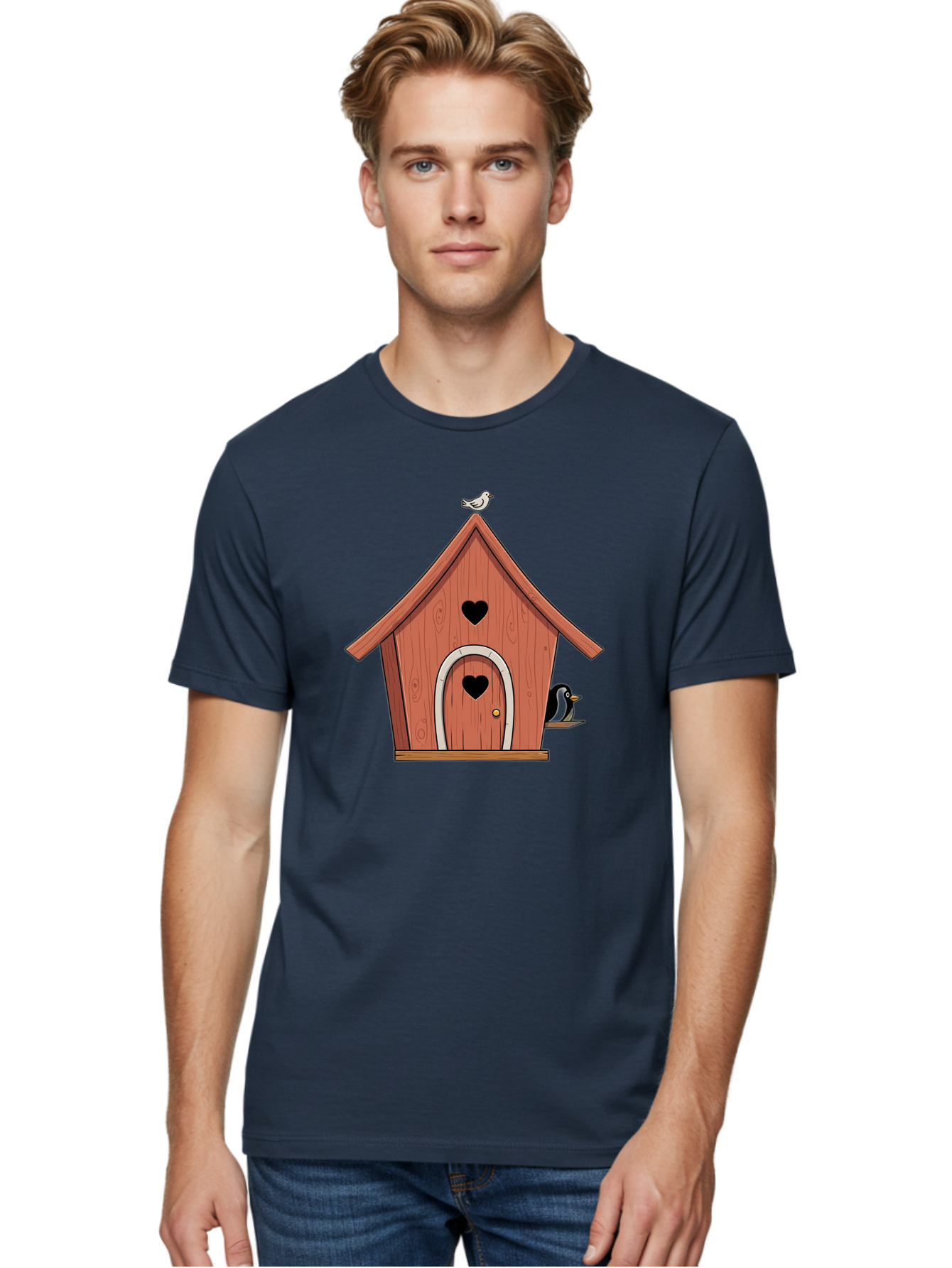 Birdhouse-With-Heart-Shaped-Windows Men'S Graphic Tee, 100% Cotton, Comfortable Casual Summer Wear, Machine Washable, Vintage Camera, Old Camera, Antique Camera, Black Camera, Classic Photography, Photography Equipment, Nostalgic Device, Baj328 28