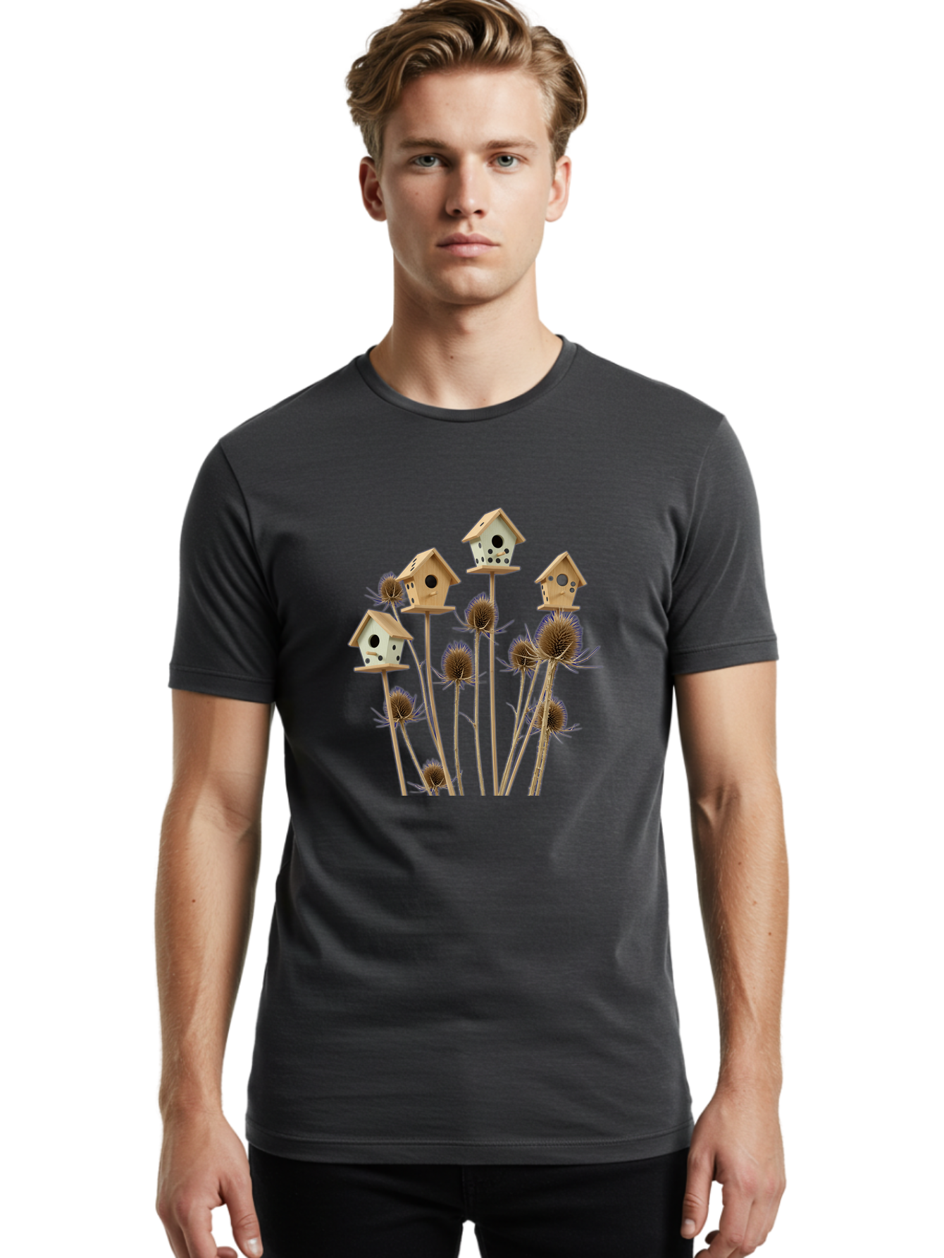 Birdhouses-On-Thistles Men'S Graphic Tee, 100% Cotton, Comfortable Casual Summer Wear, Machine Washable, Vintage Camera, Old Camera, Antique Camera, Black Camera, Classic Photography, Photography Equipment, Nostalgic Device, Film Camera, Baj330 21