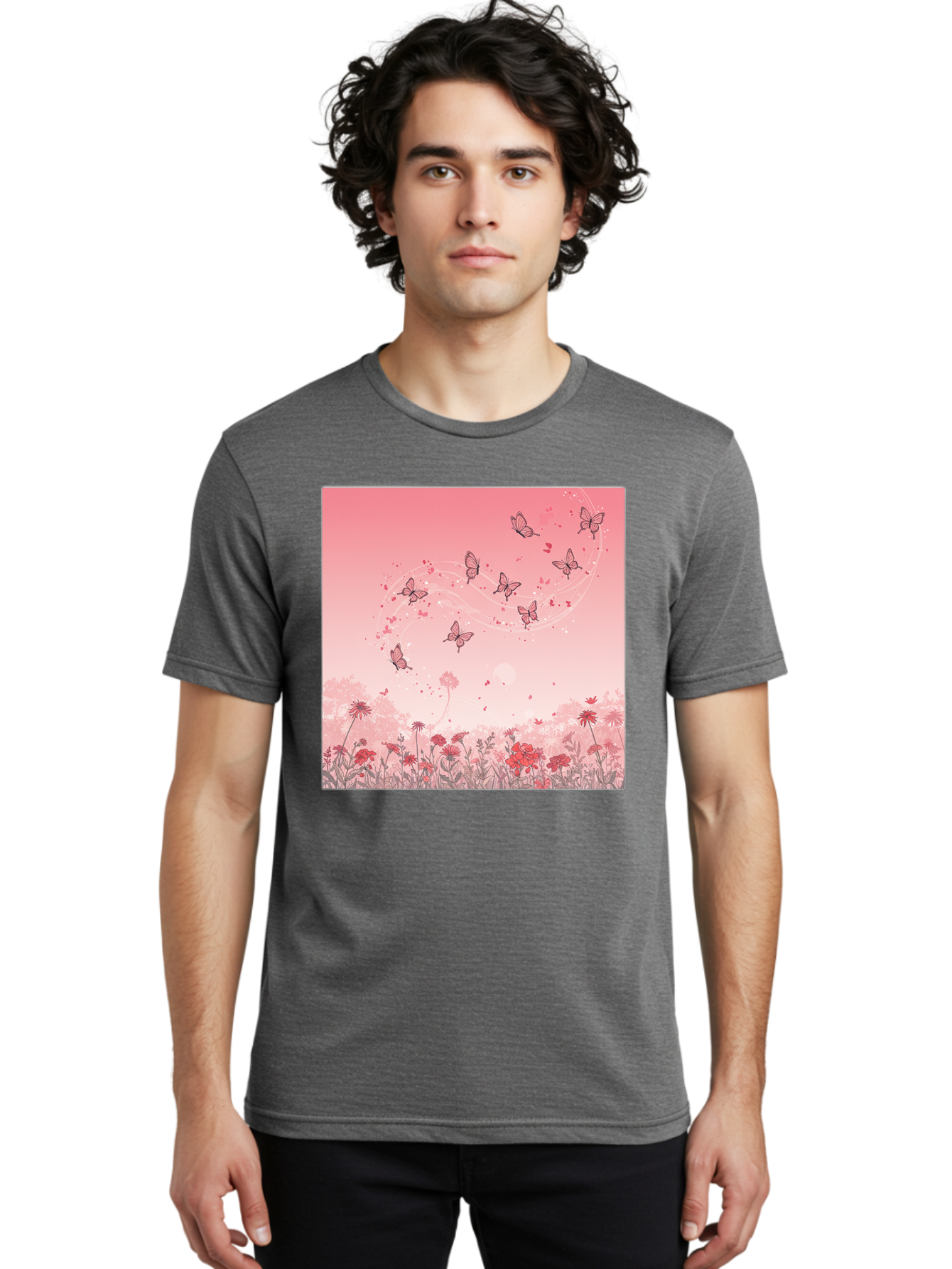 Butterflies-In-Flowers Men'S Graphic Tee, 100% Cotton, Comfortable Casual Summer Wear, Machine Washable, Vintage Camera, Old Camera, Antique Camera, Black Camera, Classic Photography, Photography Equipment, Nostalgic Device, Film Camera, Baj355 22