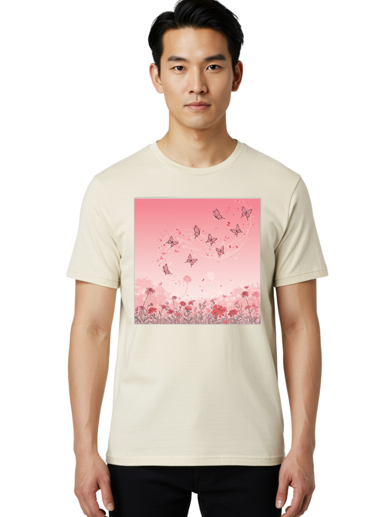 Butterflies-In-Flowers Men'S Graphic Tee, 100% Cotton, Comfortable Casual Summer Wear, Machine Washable, Vintage Camera, Old Camera, Antique Camera, Black Camera, Classic Photography, Photography Equipment, Nostalgic Device, Film Camera, Baj355 19