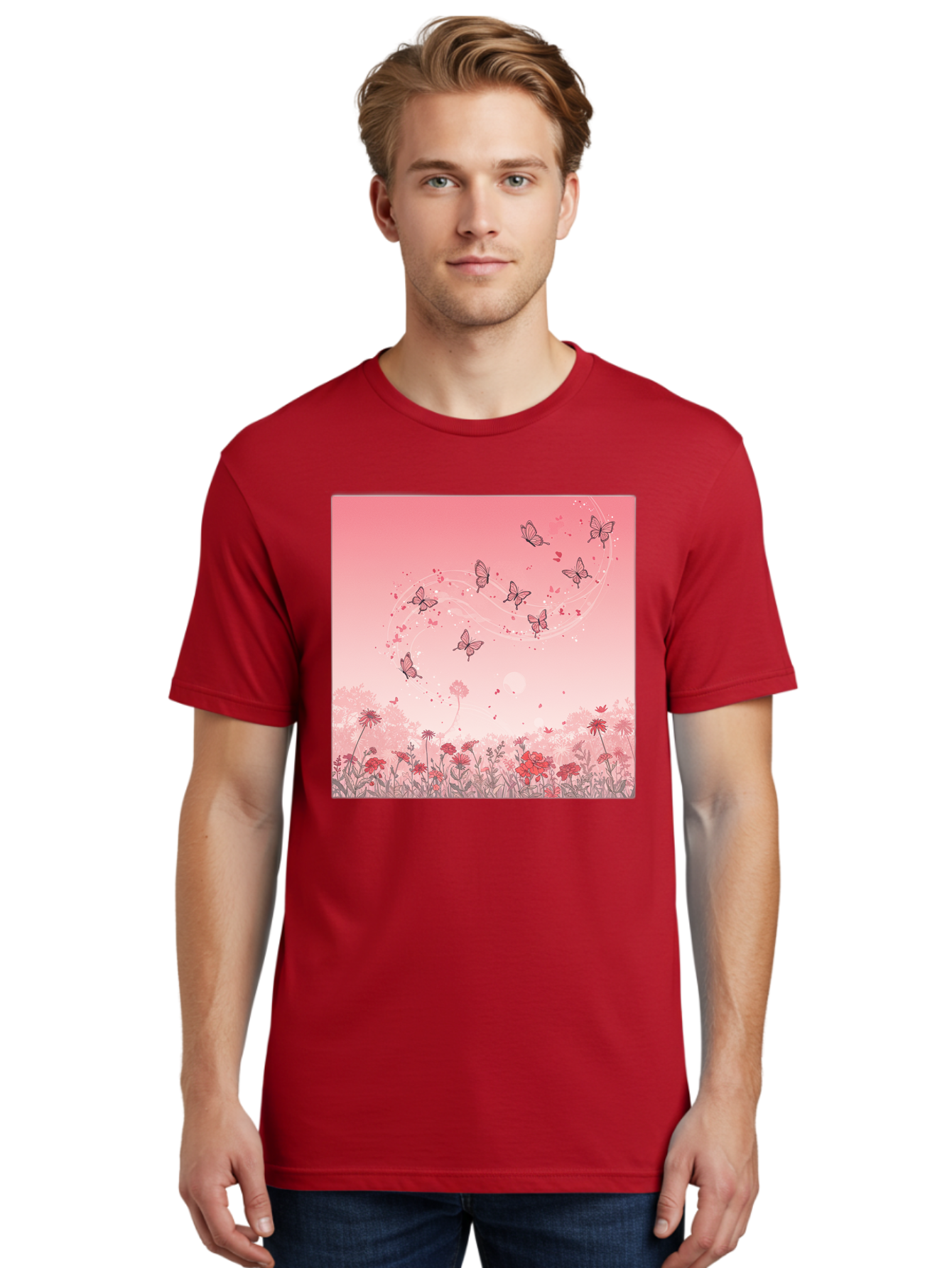 Butterflies-In-Flowers Men'S Graphic Tee, 100% Cotton, Comfortable Casual Summer Wear, Machine Washable, Vintage Camera, Old Camera, Antique Camera, Black Camera, Classic Photography, Photography Equipment, Nostalgic Device, Film Camera, Baj355 27