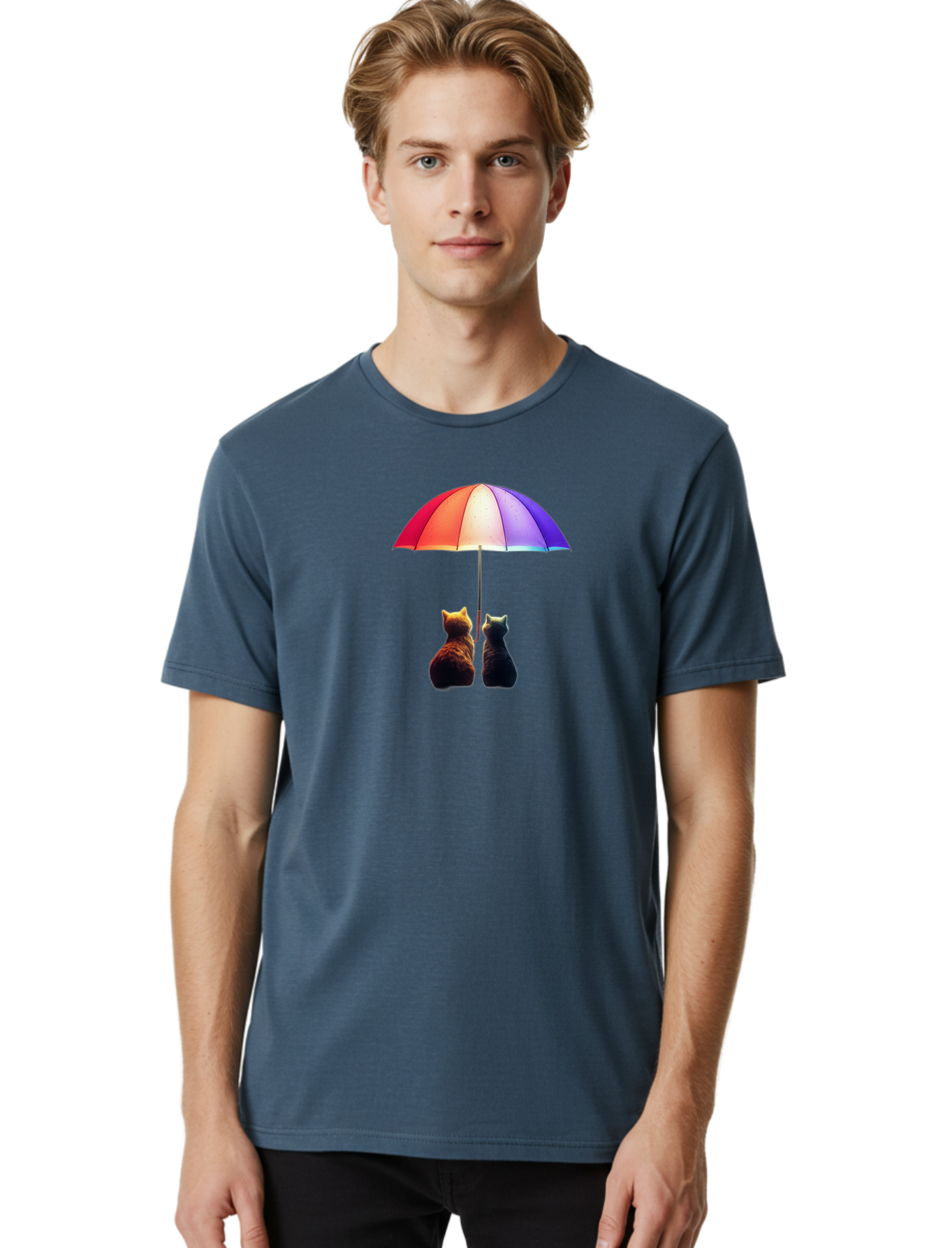 Cats-Under-Umbrella-1 Men'S Graphic Tee, 100% Cotton, Comfortable Casual Summer Wear, Machine Washable, Vintage Camera, Old Camera, Antique Camera, Black Camera, Classic Photography, Photography Equipment, Nostalgic Device, Film Camera, Baj390 19