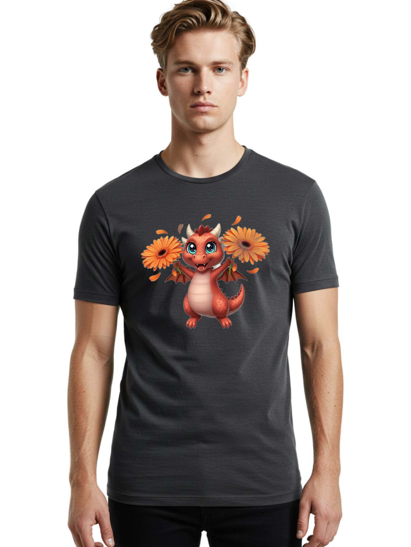 Dragon-With-Flowers Men'S Graphic Tee, 100% Cotton, Comfortable Casual Summer Wear, Machine Washable, Vintage Camera, Old Camera, Antique Camera, Black Camera, Classic Photography, Photography Equipment, Nostalgic Device, Film Camera, Baj458 17