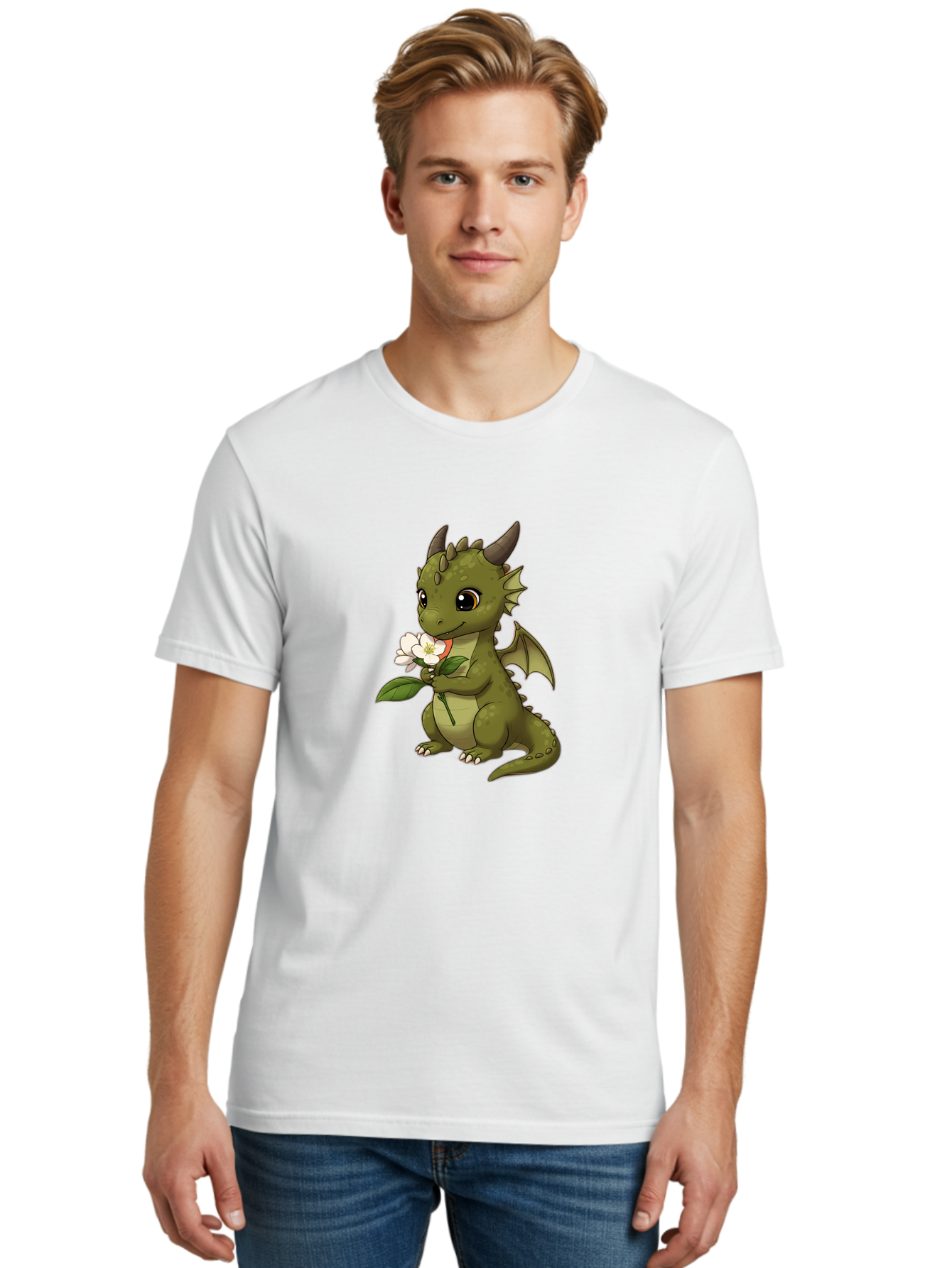 Green-Dragon-With-Flower Men'S Graphic Tee, 100% Cotton, Comfortable Casual Summer Wear, Machine Washable, Vintage Camera, Old Camera, Antique Camera, Black Camera, Classic Photography, Photography Equipment, Nostalgic Device, Film Camera, Baj486 24
