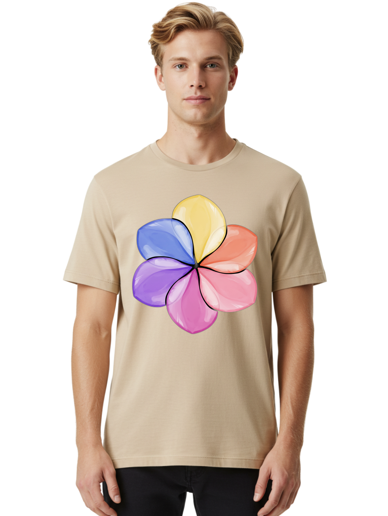 Multicolored-Flower Men'S Graphic Tee, 100% Cotton, Comfortable Casual Summer Wear, Machine Washable, Vintage Camera, Old Camera, Antique Camera, Black Camera, Classic Photography, Photography Equipment, Nostalgic Device, Film Camera, Baj595 17
