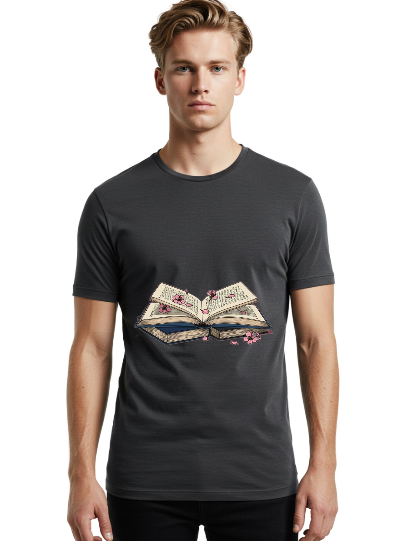 Open-Book-With-Flowers Men'S Graphic Tee, 100% Cotton, Comfortable Casual Summer Wear, Machine Washable, Vintage Camera, Old Camera, Antique Camera, Black Camera, Classic Photography, Photography Equipment, Nostalgic Device, Film Camera, Baj600 26