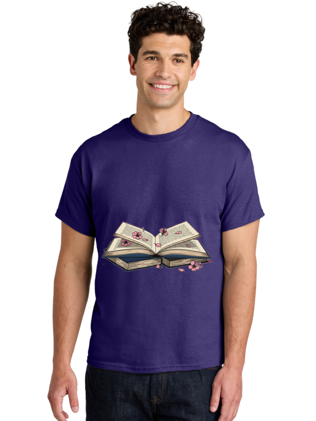 Open-Book-With-Flowers Men'S Graphic Tee, 100% Cotton, Comfortable Casual Summer Wear, Machine Washable, Vintage Camera, Old Camera, Antique Camera, Black Camera, Classic Photography, Photography Equipment, Nostalgic Device, Film Camera, Baj600 21