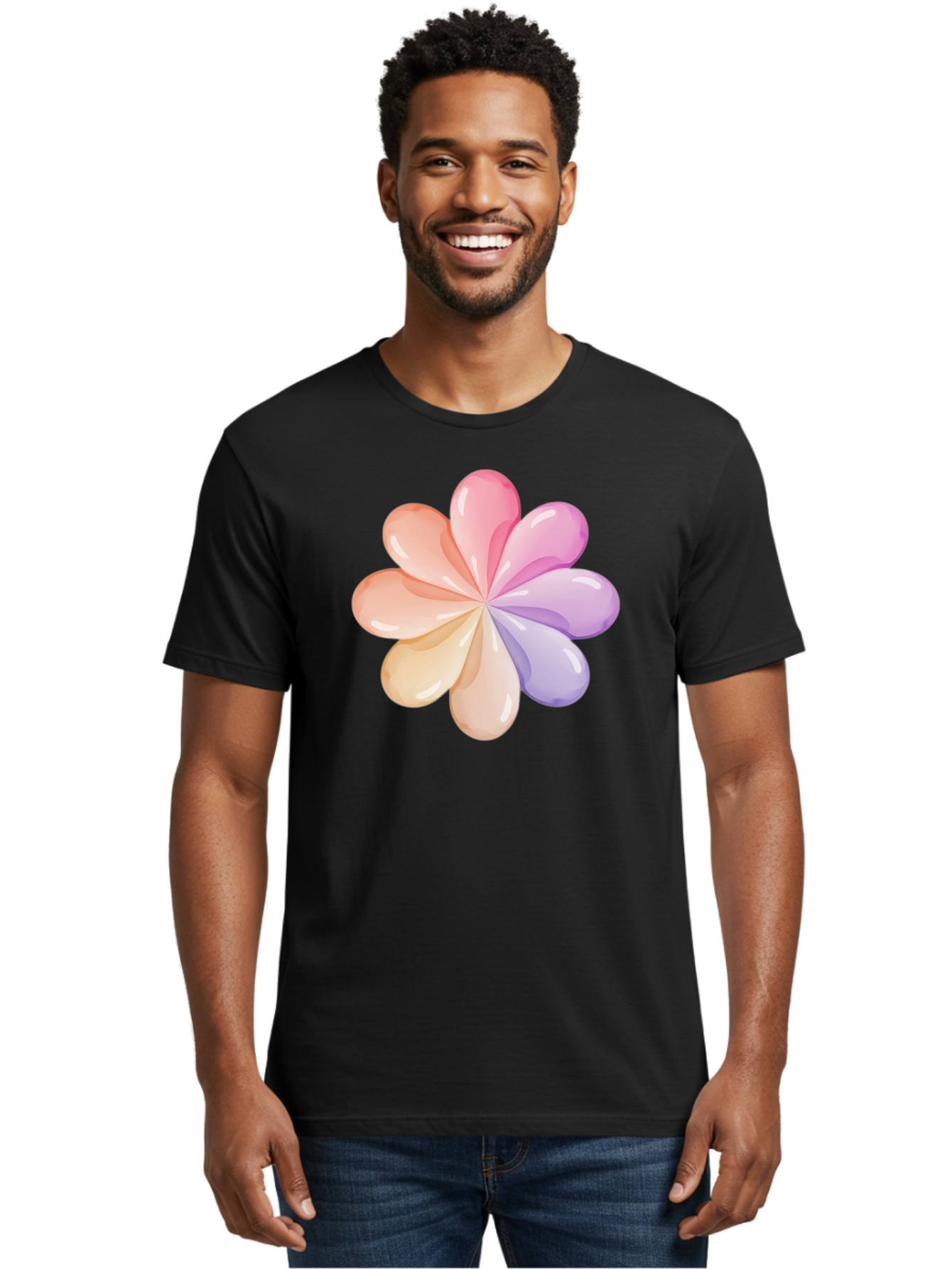 Pastel-Flower-1 Men'S Graphic Tee, 100% Cotton, Comfortable Casual Summer Wear, Machine Washable, Vintage Camera, Old Camera, Antique Camera, Black Camera, Classic Photography, Photography Equipment, Nostalgic Device, Film Camera, Camera Art Baj617 20