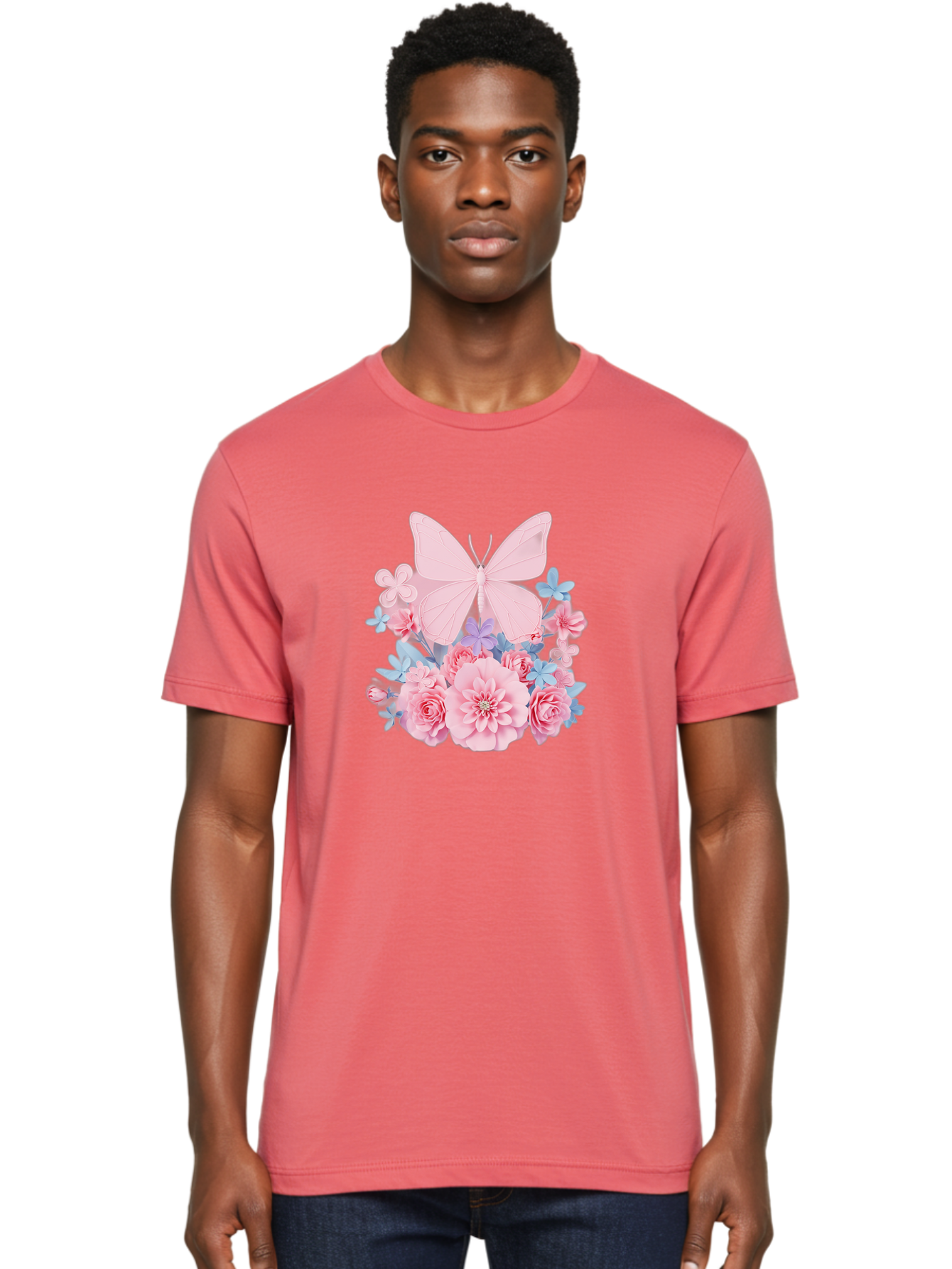 Pink-Butterfly-And-Flowers Men'S Graphic Tee, 100% Cotton, Comfortable Casual Summer Wear, Machine Washable, Vintage Camera, Old Camera, Antique Camera, Black Camera, Classic Photography, Photography Equipment, Nostalgic Device, Film Camera, Baj659 22
