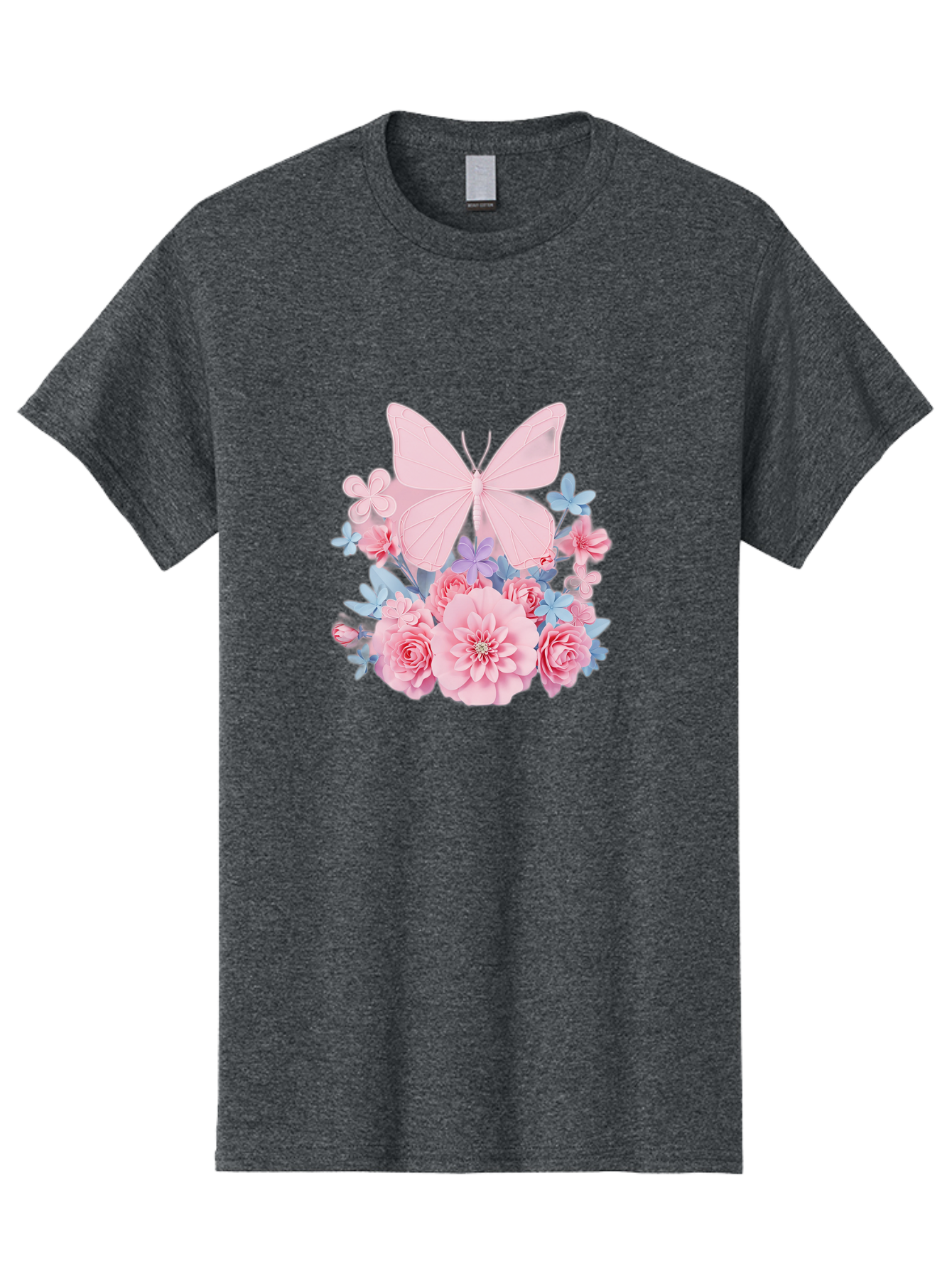 Pink-Butterfly-And-Flowers Men'S Graphic Tee, 100% Cotton, Comfortable Casual Summer Wear, Machine Washable, Vintage Camera, Old Camera, Antique Camera, Black Camera, Classic Photography, Photography Equipment, Nostalgic Device, Film Camera, Baj659 12