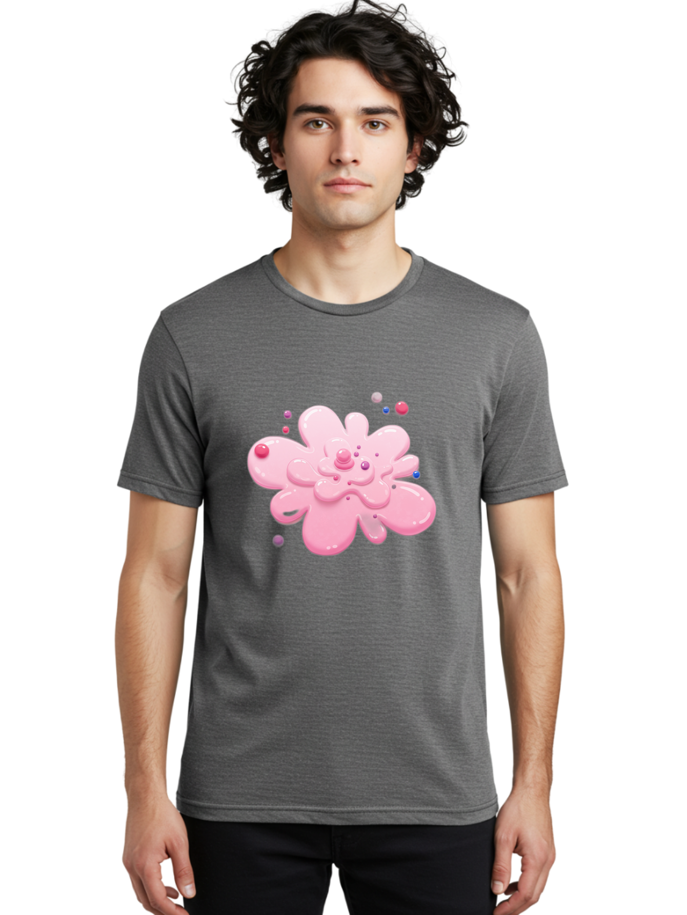 Pink-Droplet-Flower Men'S Graphic Tee, 100% Cotton, Comfortable Casual Summer Wear, Machine Washable, Vintage Camera, Old Camera, Antique Camera, Black Camera, Classic Photography, Photography Equipment, Nostalgic Device, Film Camera, Baj668 30
