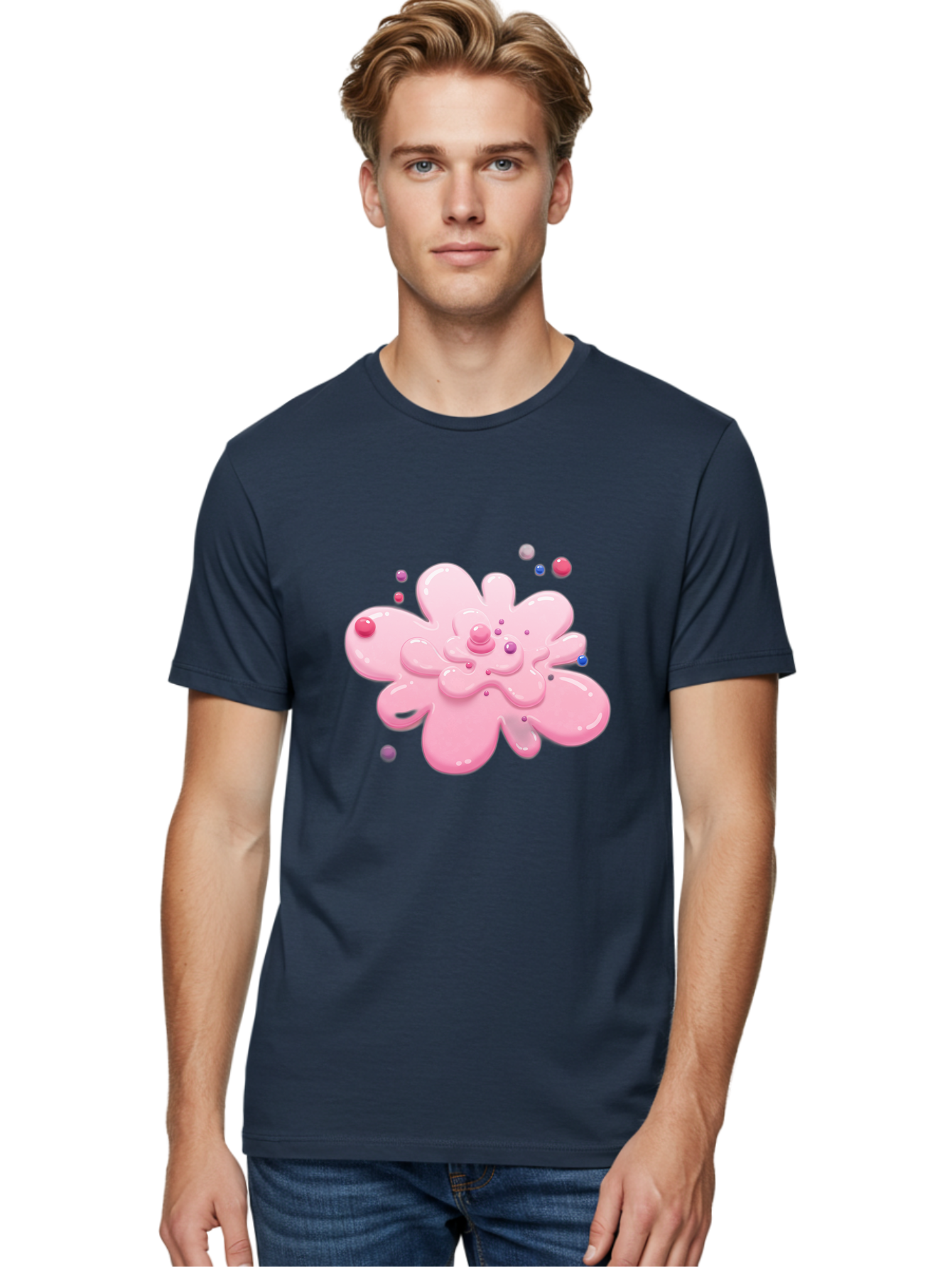 Pink-Droplet-Flower Men'S Graphic Tee, 100% Cotton, Comfortable Casual Summer Wear, Machine Washable, Vintage Camera, Old Camera, Antique Camera, Black Camera, Classic Photography, Photography Equipment, Nostalgic Device, Film Camera, Baj668 20