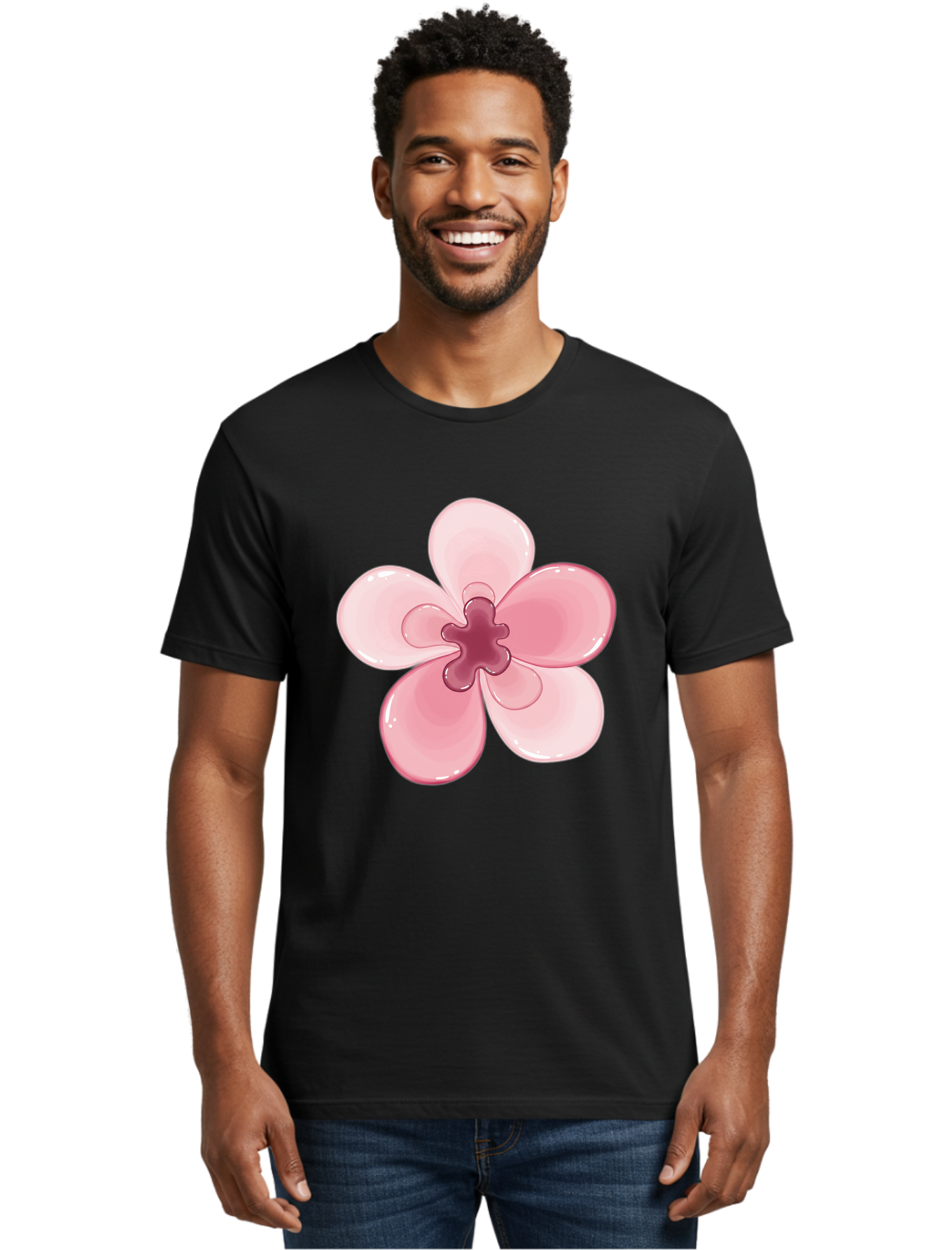 Pink-Flower-1 Men'S Graphic Tee, 100% Cotton, Comfortable Casual Summer Wear, Machine Washable, Vintage Camera, Old Camera, Antique Camera, Black Camera, Classic Photography, Photography Equipment, Nostalgic Device, Film Camera, Camera Art Baj669 22