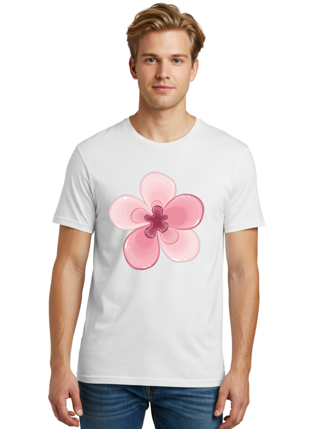 Pink-Flower-1 Men'S Graphic Tee, 100% Cotton, Comfortable Casual Summer Wear, Machine Washable, Vintage Camera, Old Camera, Antique Camera, Black Camera, Classic Photography, Photography Equipment, Nostalgic Device, Film Camera, Camera Art Baj669 27