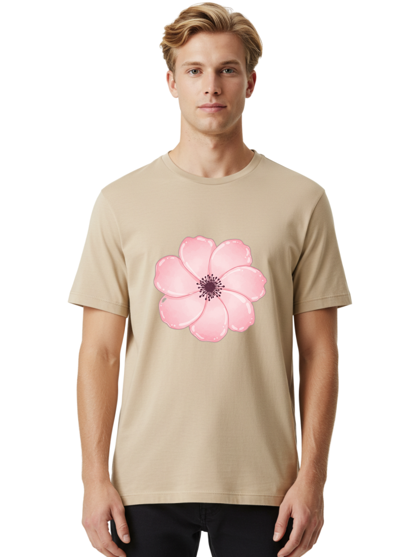 Pink-Flower Men'S Graphic Tee, 100% Cotton, Comfortable Casual Summer Wear, Machine Washable, Vintage Camera, Old Camera, Antique Camera, Black Camera, Classic Photography, Photography Equipment, Nostalgic Device, Film Camera, Camera Art Baj670 19