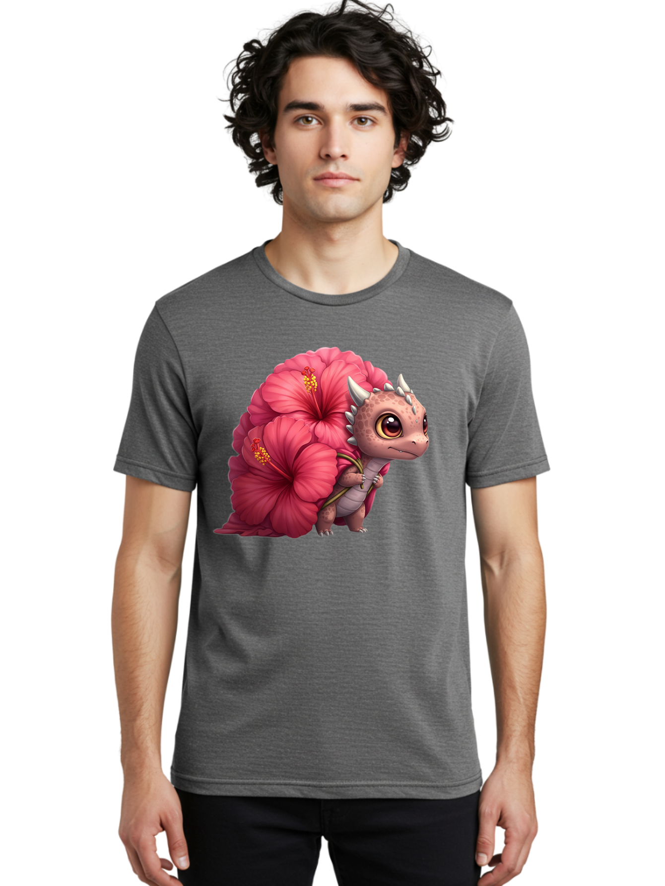 Pink-Hibiscus-Dinosaur Men'S Graphic Tee, 100% Cotton, Comfortable Casual Summer Wear, Machine Washable, Vintage Camera, Old Camera, Antique Camera, Black Camera, Classic Photography, Photography Equipment, Nostalgic Device, Film Camera, Baj686 24