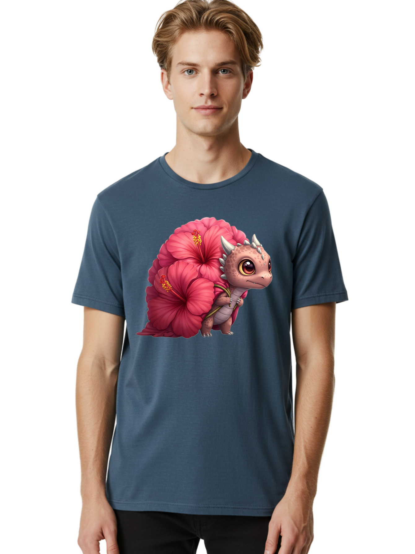 Pink-Hibiscus-Dinosaur Men'S Graphic Tee, 100% Cotton, Comfortable Casual Summer Wear, Machine Washable, Vintage Camera, Old Camera, Antique Camera, Black Camera, Classic Photography, Photography Equipment, Nostalgic Device, Film Camera, Baj686 21